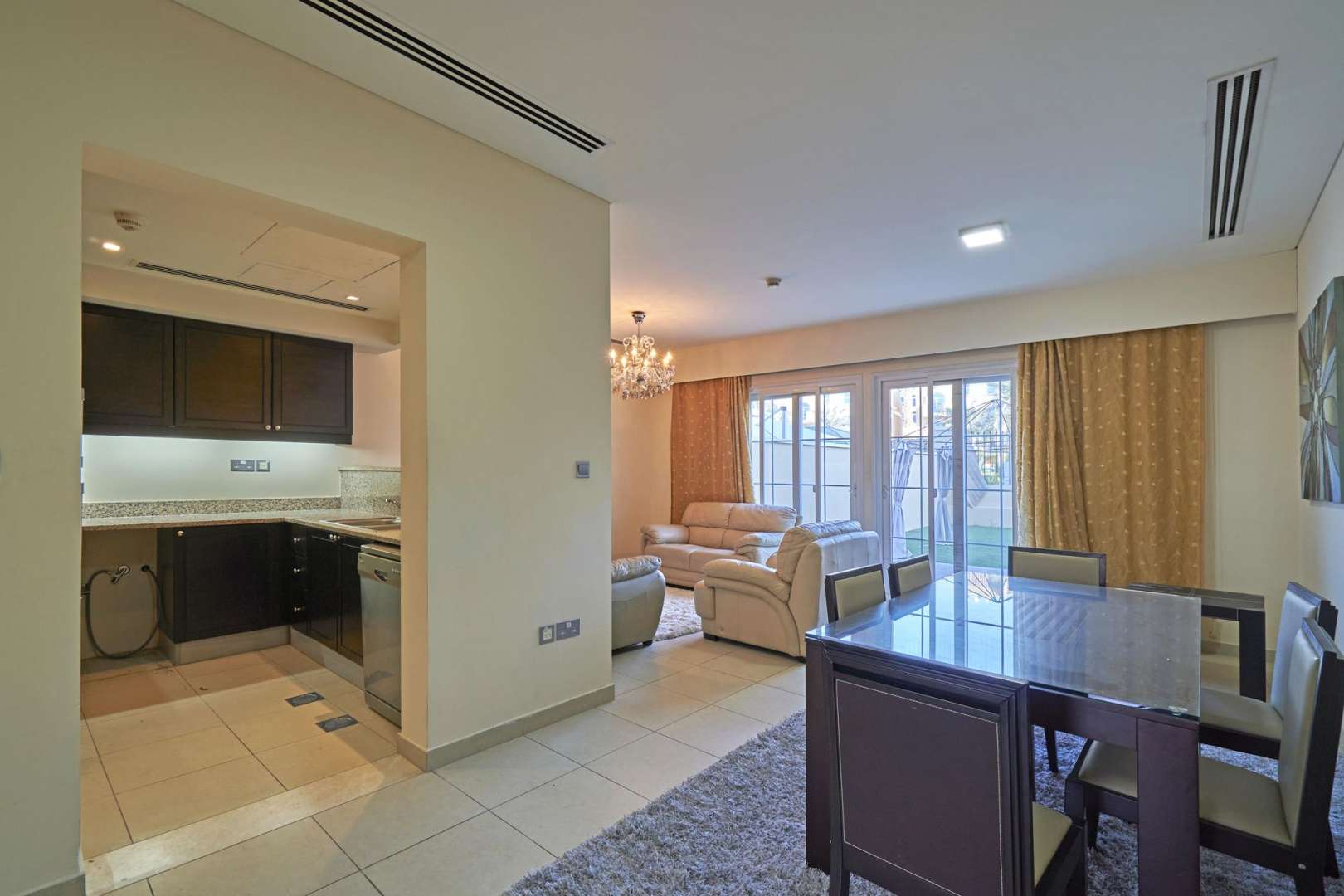 Interior of furnished 1-bedroom townhouse in Nakheel Townhouses, Jumeirah Village Circle