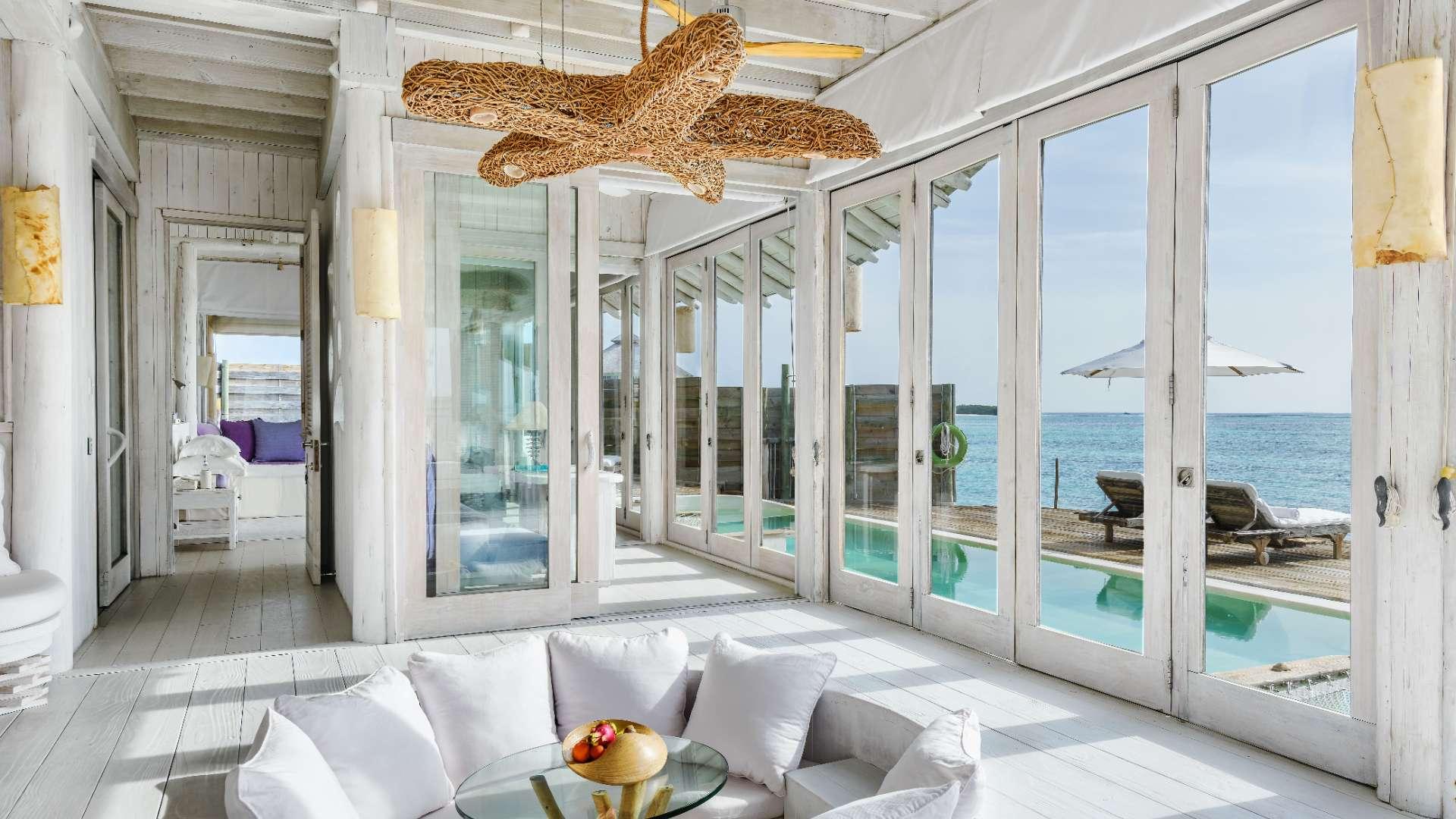 Stunning overwater villa with private pool and slide in Soneva Jani, Noonu Atoll