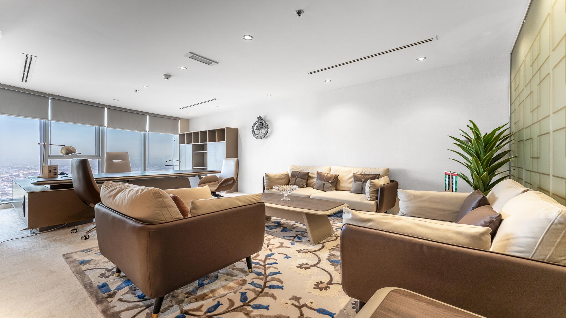 Luxurious office space in The Citadel Tower, Business Bay with modern furnishings and city view