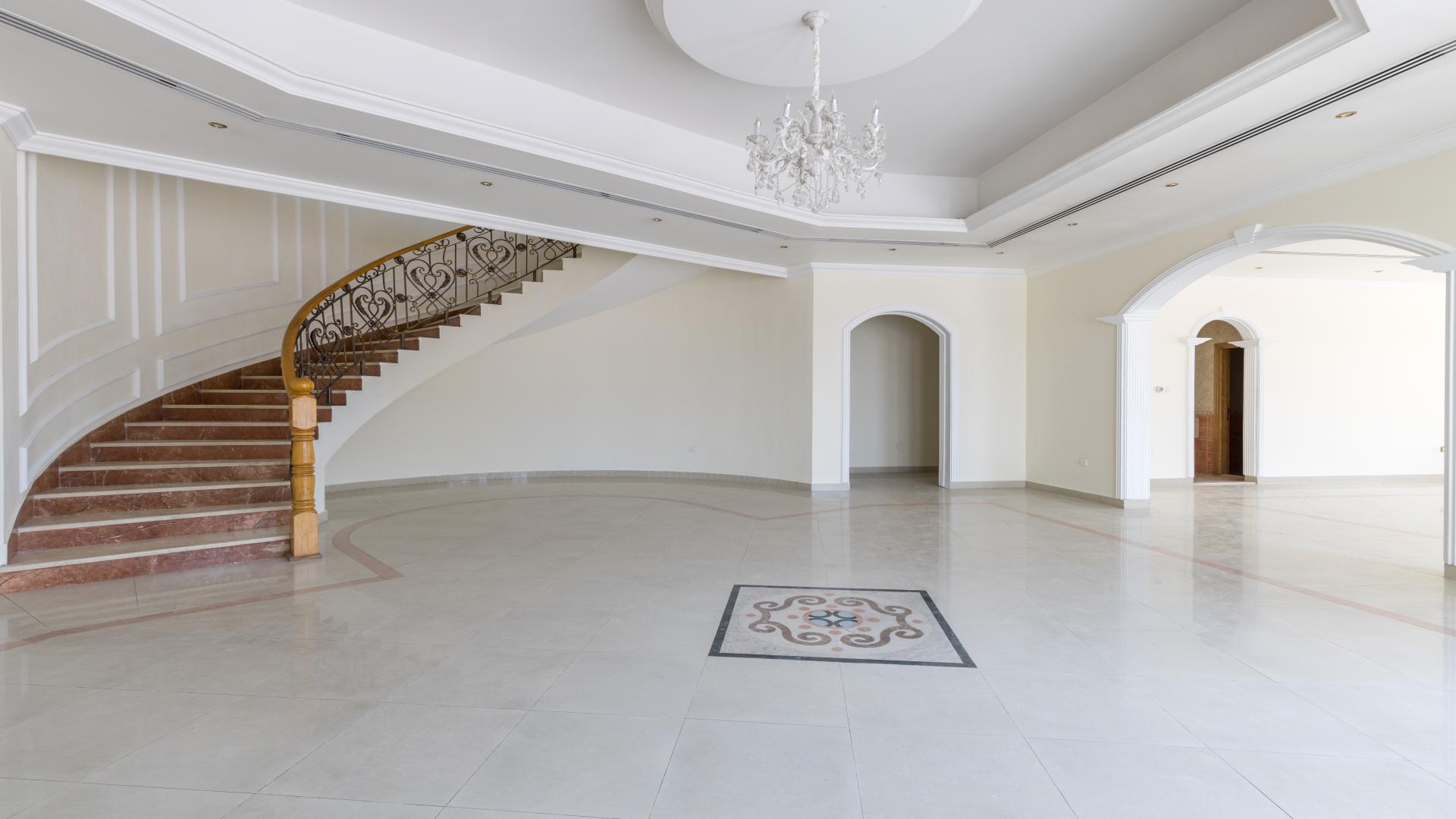 Luxurious 10-bedroom villa exterior in Jumeirah 2, near the beach, available for rent