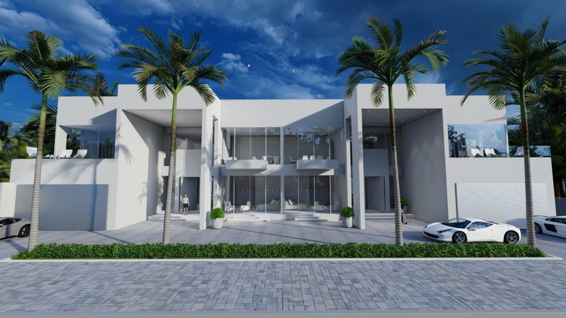 Luxurious living room with sea view in Palm Jumeirah Signature Villa for rent