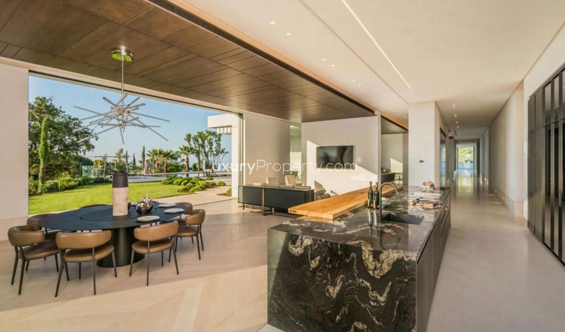 Luxurious living room view in Villa Cullinan, La Zagaleta, Marbella, with modern decor