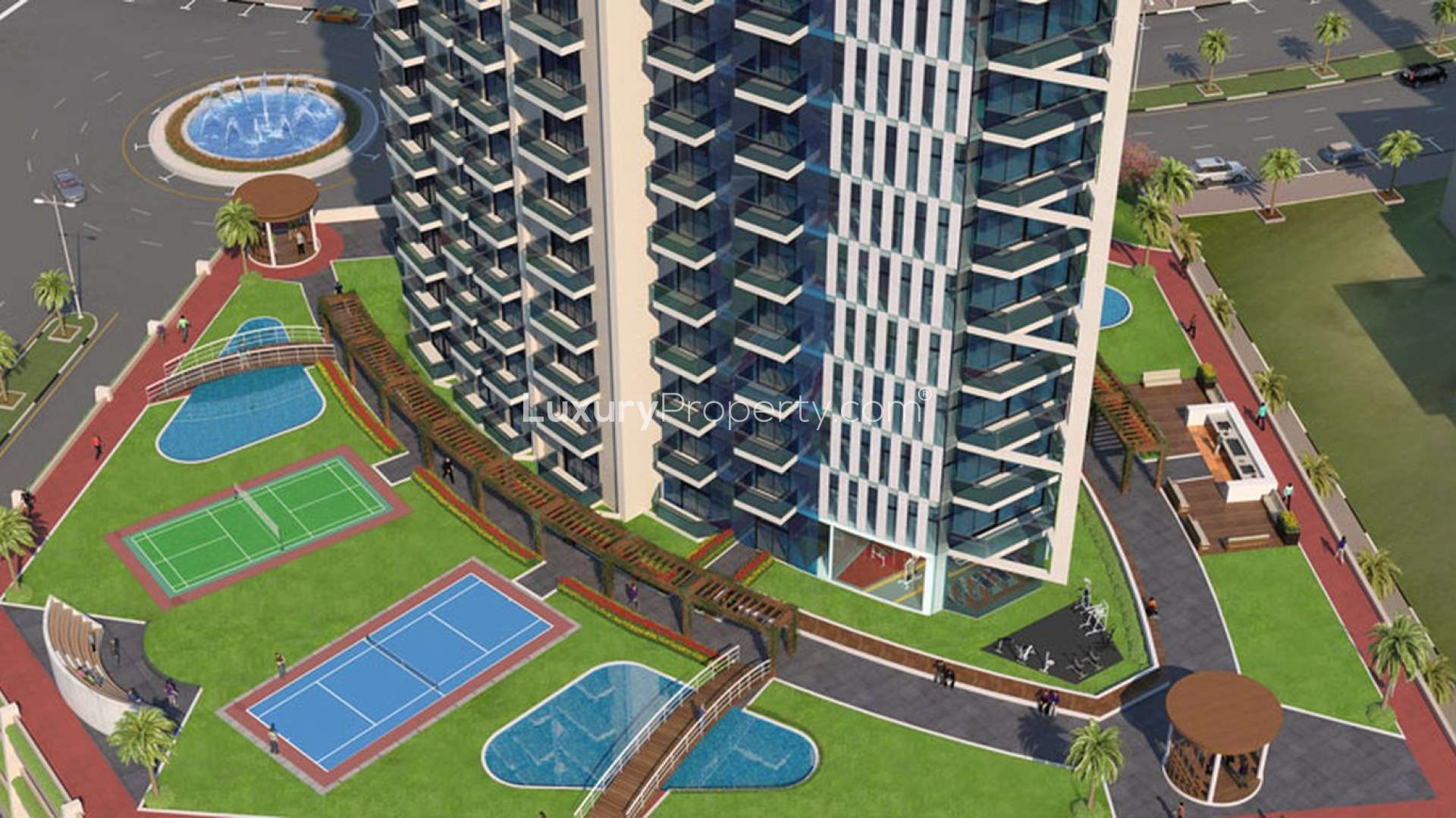 Modern lounge area in Miraclz Tower by Danube, Arjan, with sleek furniture and decor