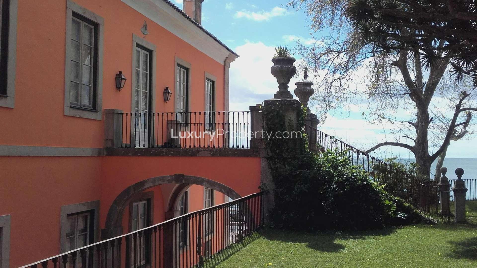 Neoclassical Palace Villa in Paço de Arcos, Portugal - Elegant Exterior and Garden View