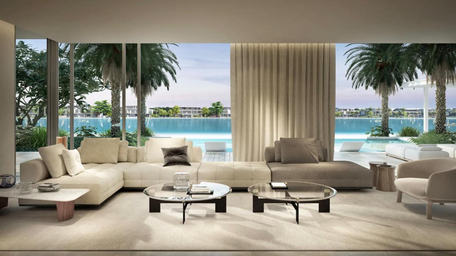 Luxurious bedroom with pool view in Palm Jebel Ali, Garden Homes, property for sale