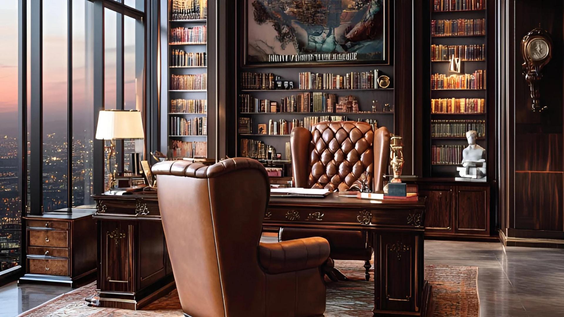 Luxurious penthouse living room with stunning Downtown Dubai skyline view, Burj Khalifa sub-community