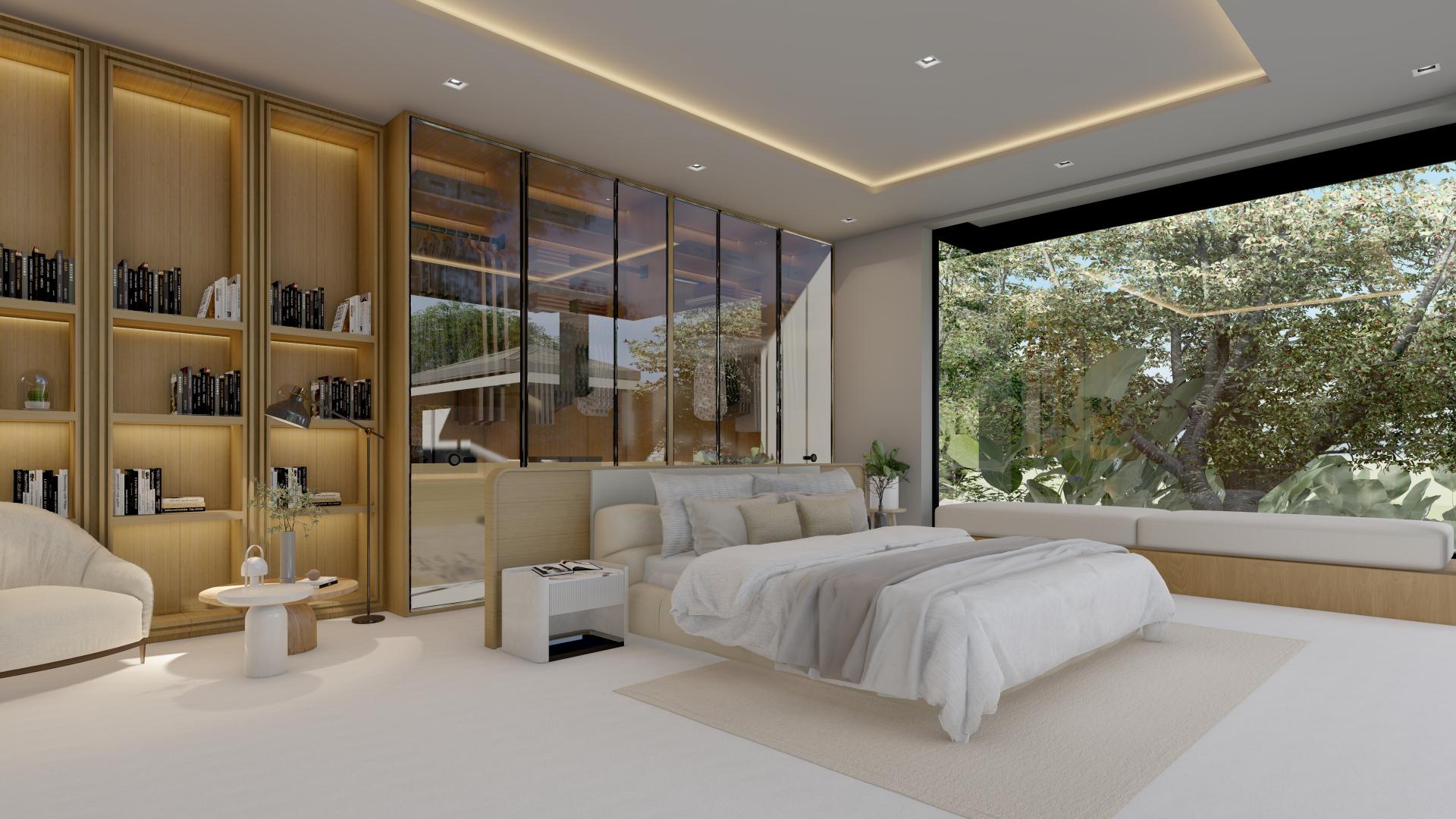 Luxury 4-bedroom villa exterior at sunset in Prestige Villas Phuket for sale