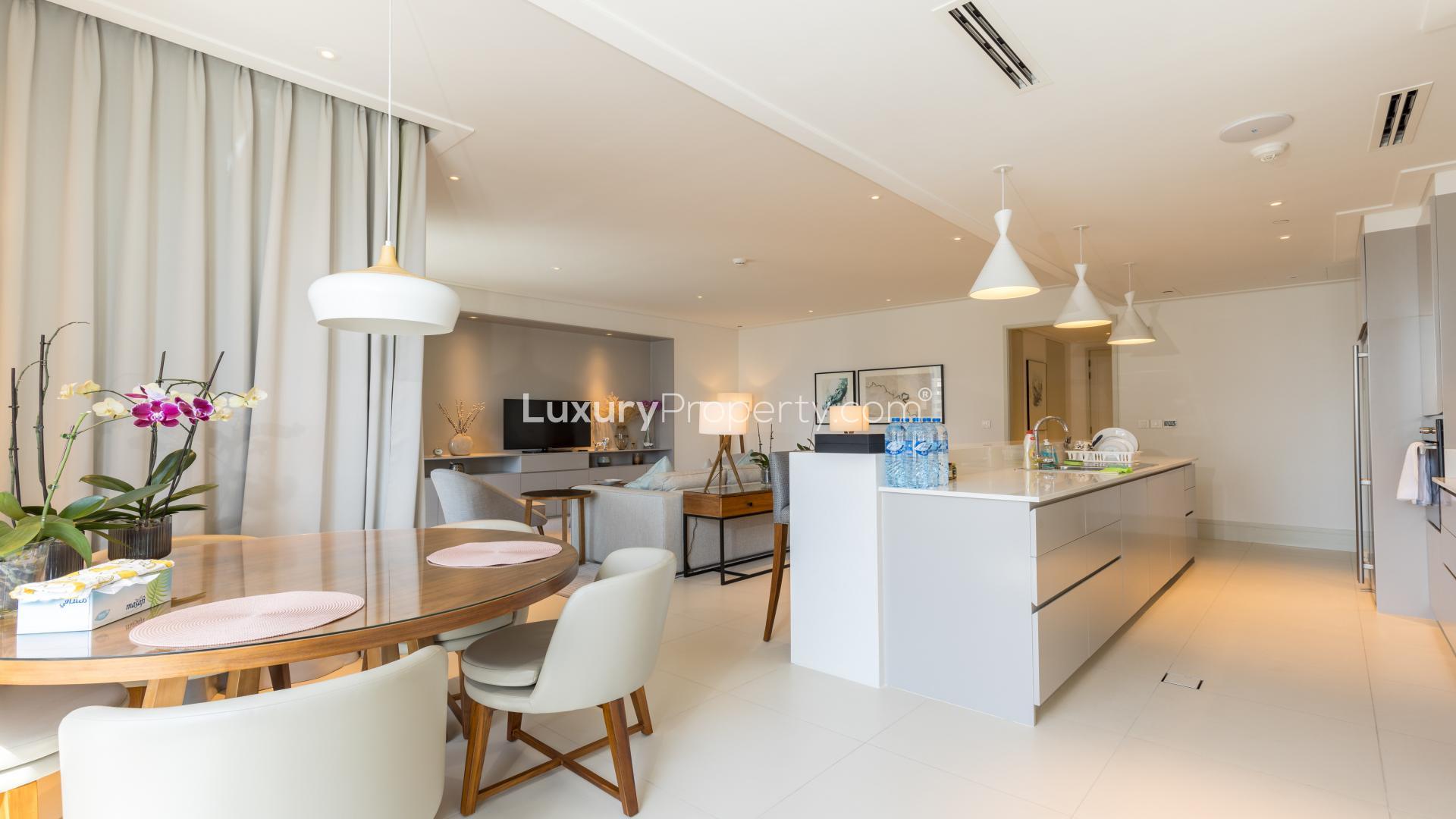 Fully furnished living area in 2-bedroom apartment, Vida Residence Downtown Dubai, for rent