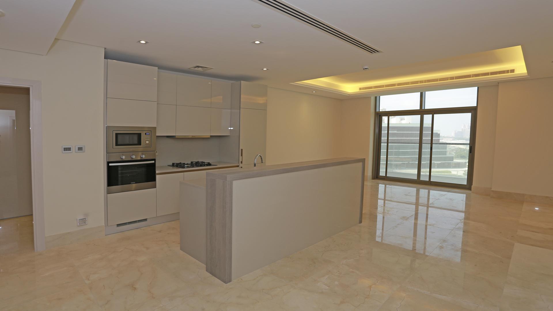 Modern kitchen in two-bed Palm Jumeirah apartment with sea views, The Crescent, for sale