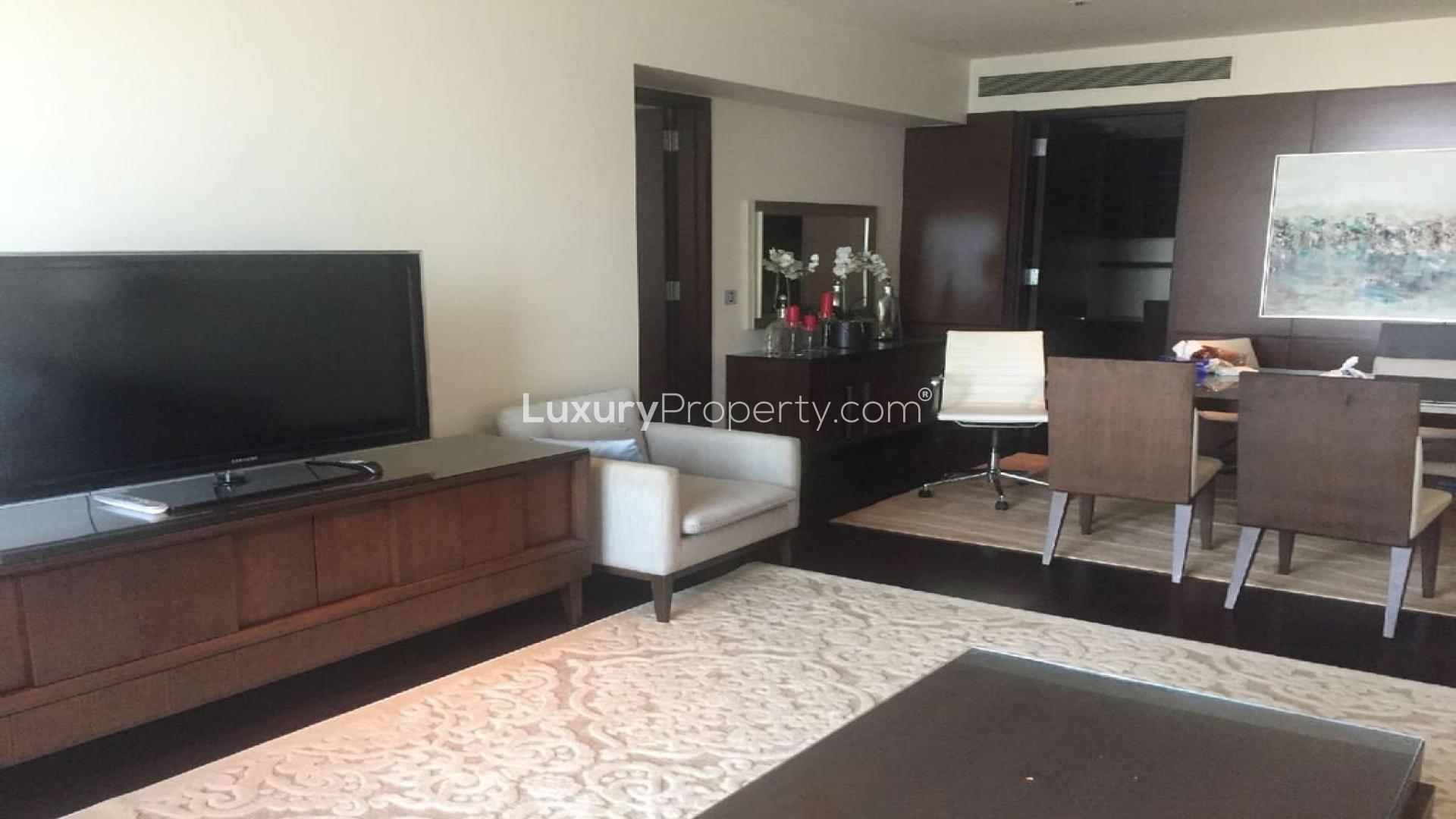 Exterior view of Burj Khalifa, Downtown Dubai apartment for rent, 2BR + Study, fully furnished