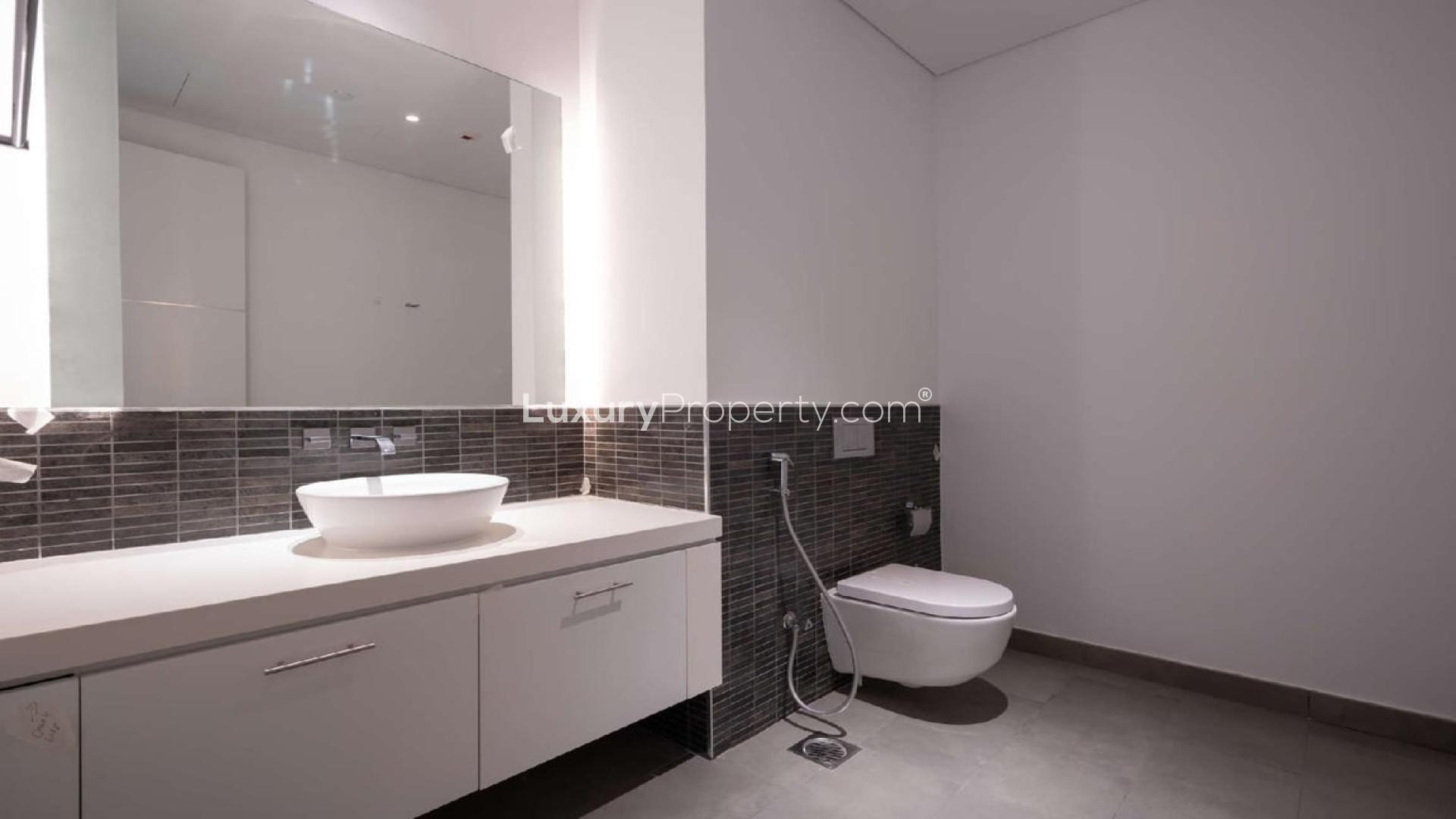 Spacious balcony with scenic views at Seventh Heaven, Al Barari apartment for rent