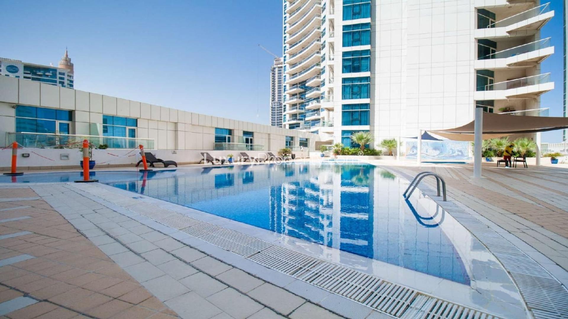 N/A,Balcony view of Dubai Marina skyline from Dorra Bay apartment for rent