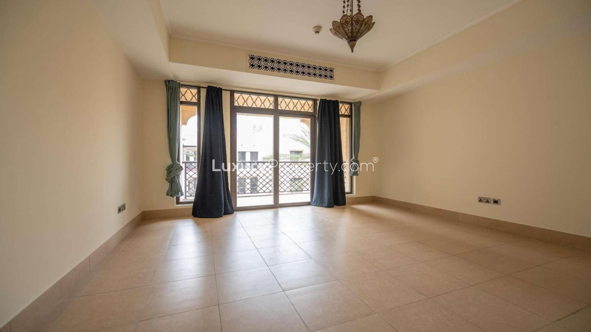Balcony view of charming 2-bedroom apartment in Kamoon, Old Town, Downtown Dubai for rent
