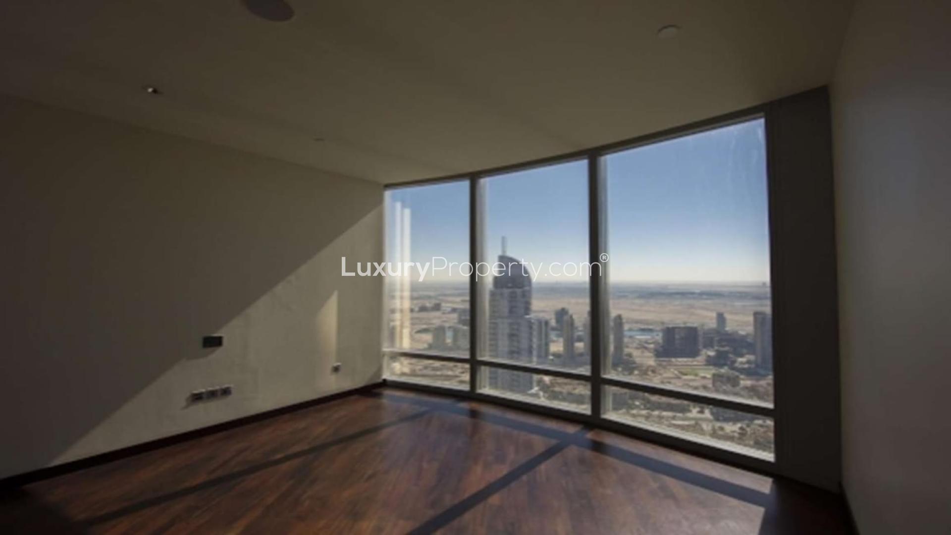 High-floor apartment with large windows and city view in Burj Khalifa area, Downtown Dubai