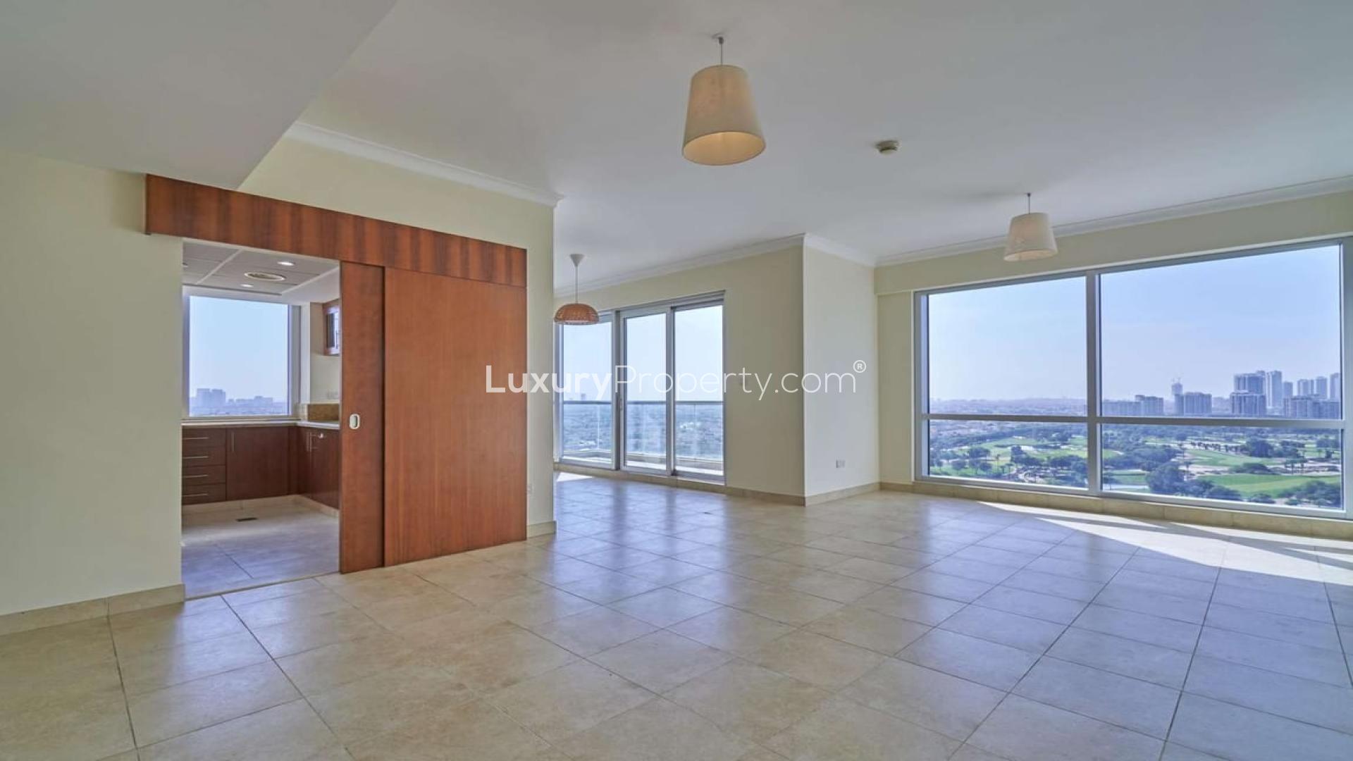 Golf course view from 2-bedroom apartment for rent in The Fairways, The Views