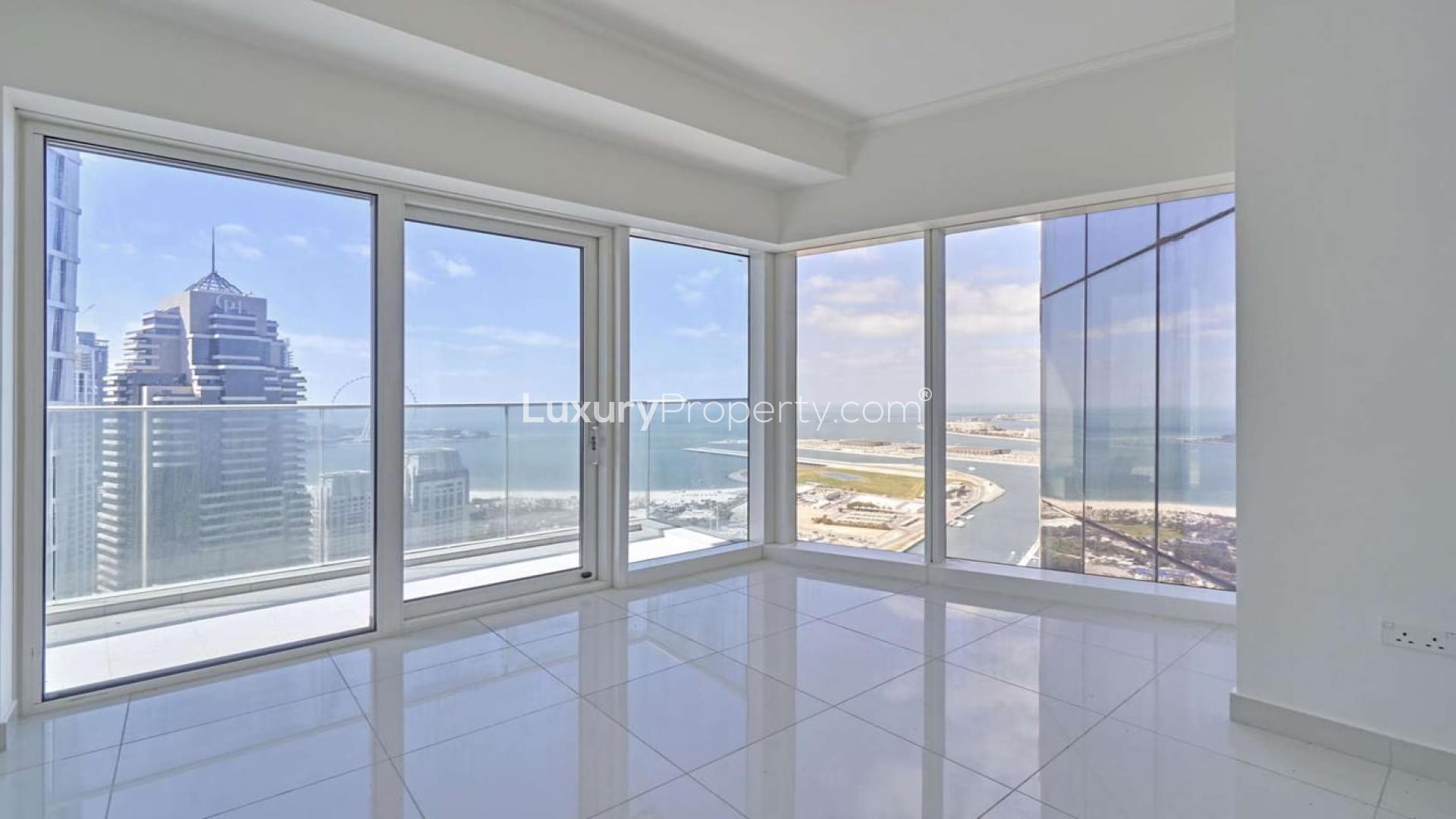 Breathtaking view from apartment balcony in Damac Heights, Dubai Marina, overlooking waterfront