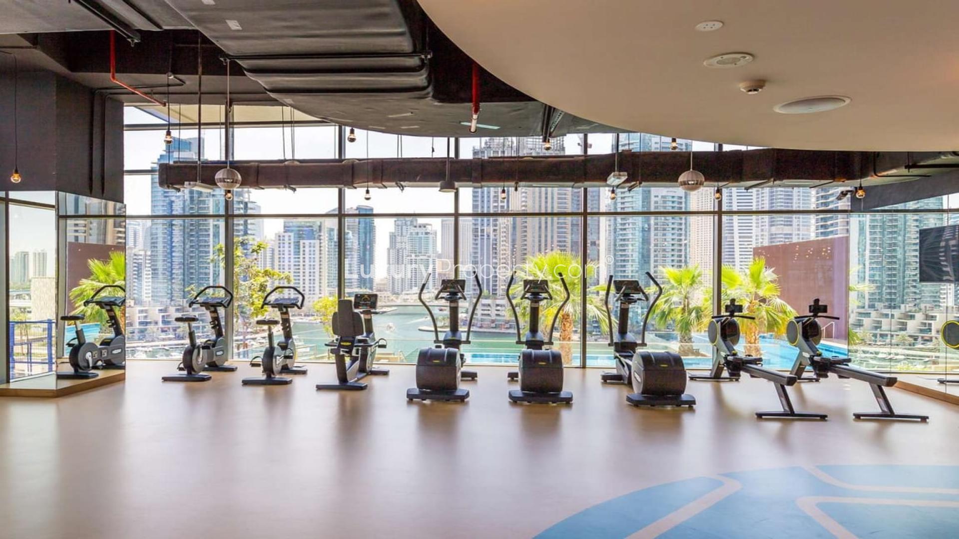 Luxury bedroom in Marina Gate apartment with city view, Dubai Marina