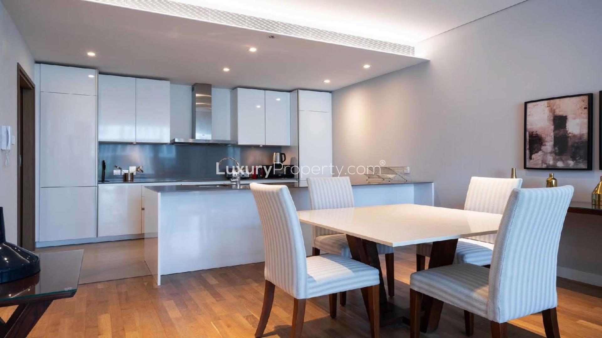 Contemporary living room in 1-bedroom apartment, City Walk, Dubai, Building 8, for rent