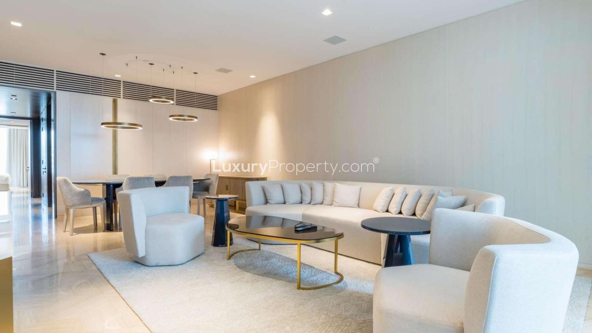 Luxurious living room in modern apartment for rent, FIVE Palm Jumeirah, Dubai