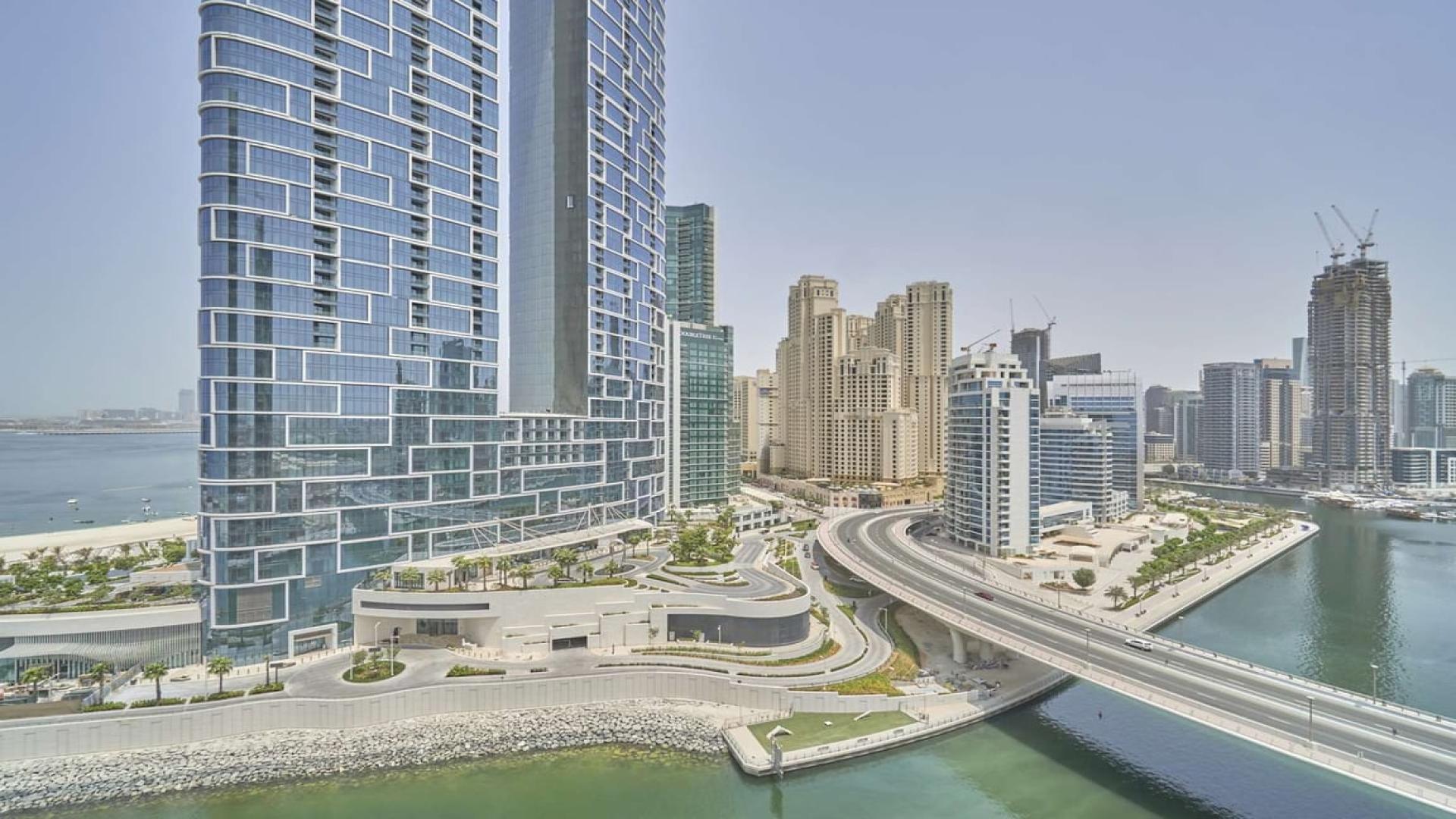 Balcony view of Dubai Marina skyline and waterfront from vacant 2-bedroom apartment in 5242