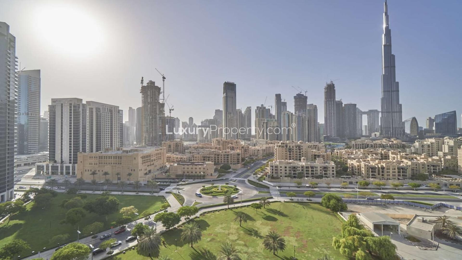 Burj Khalifa view from 2-bedroom apartment in South Ridge Tower 6, Downtown Dubai