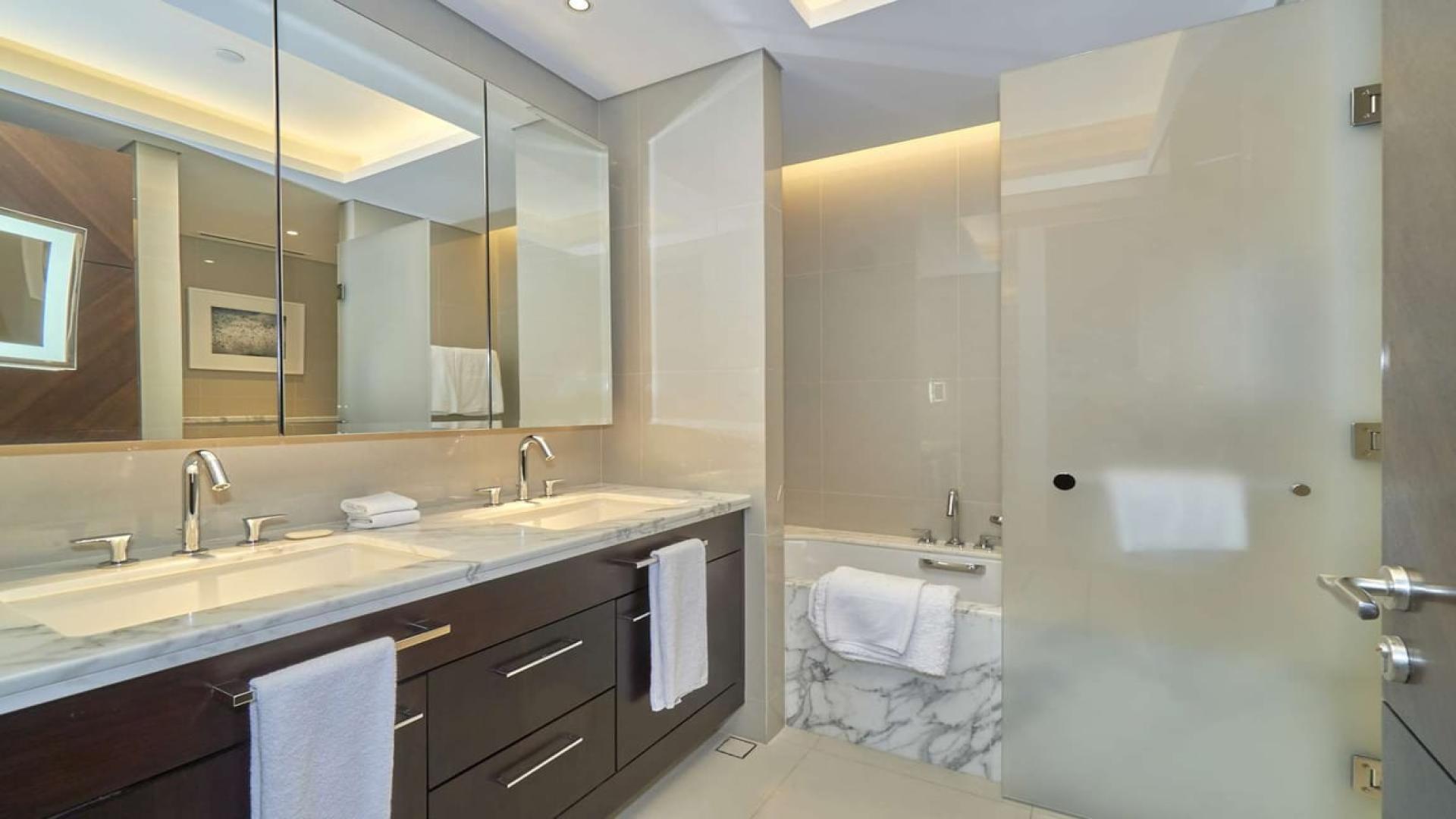 Spacious living room in 2-bedroom apartment at The Address Sky View, Downtown Dubai