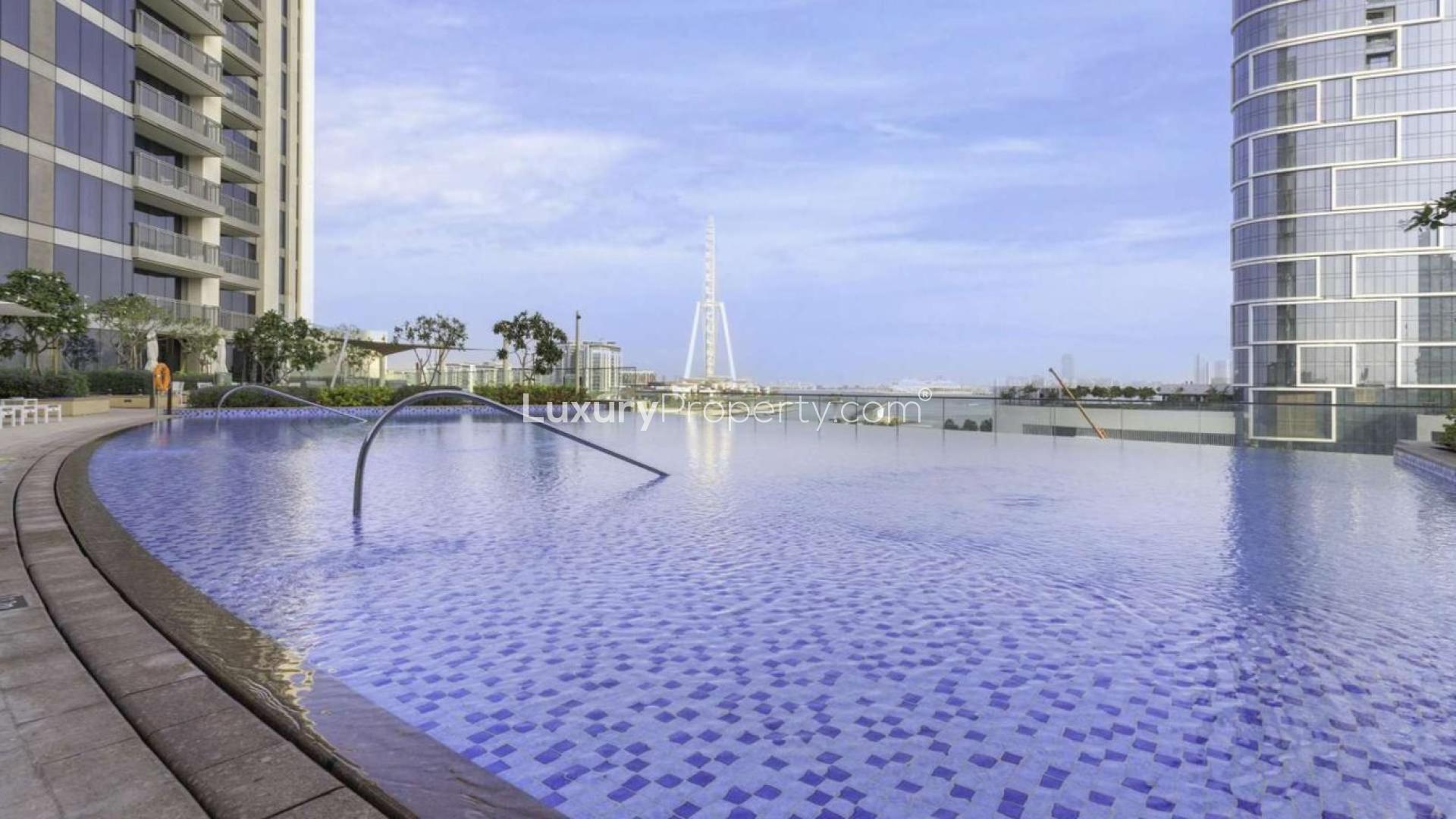 Balcony view of Dubai Marina from 5242 apartment for rent, LP10767, two-bedroom residential