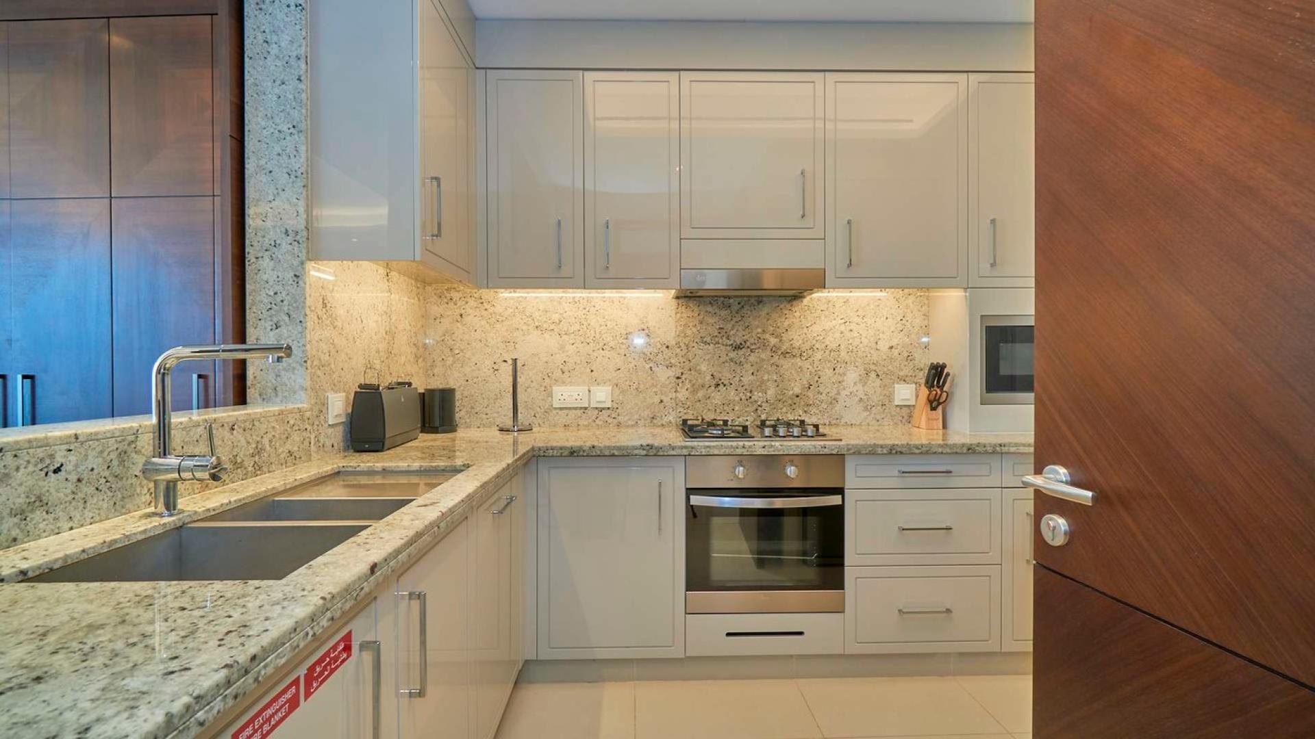 Elegant living room with Burj Khalifa views in Downtown Dubai apartment, The Address Sky View