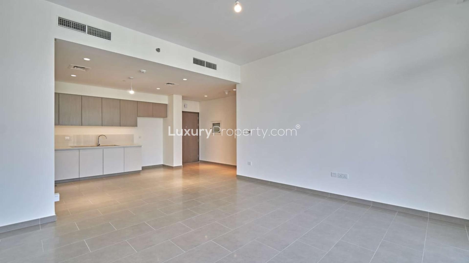 Newly ready Dubai Hills Estate apartment for sale, spacious living area with city views