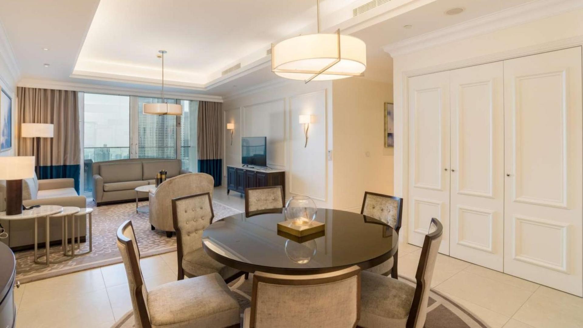 Furnished living room in 2-bedroom apartment, The Address The Boulevard, Downtown Dubai