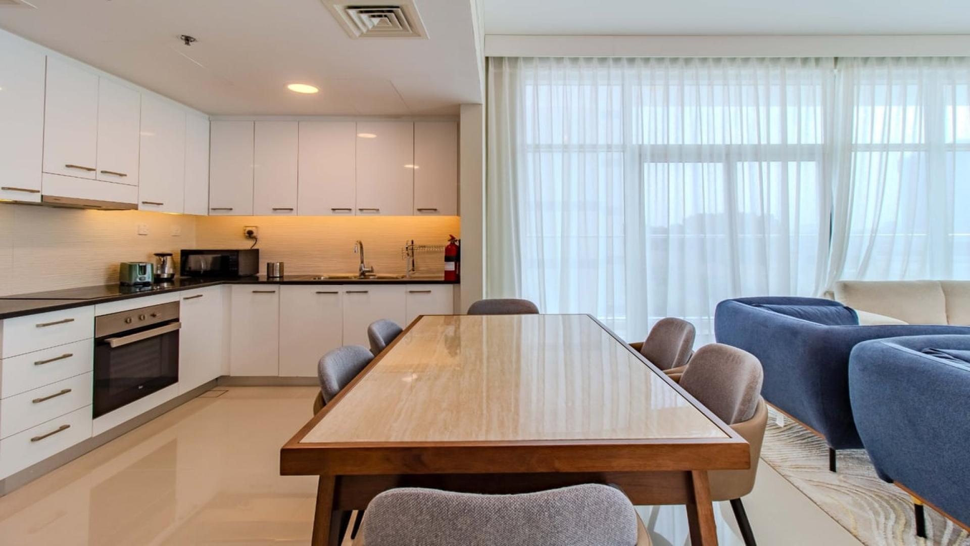 Modern kitchen in 2-bedroom apartment, Vita Building, Al Sufouh 1, Dubai, available for rent
