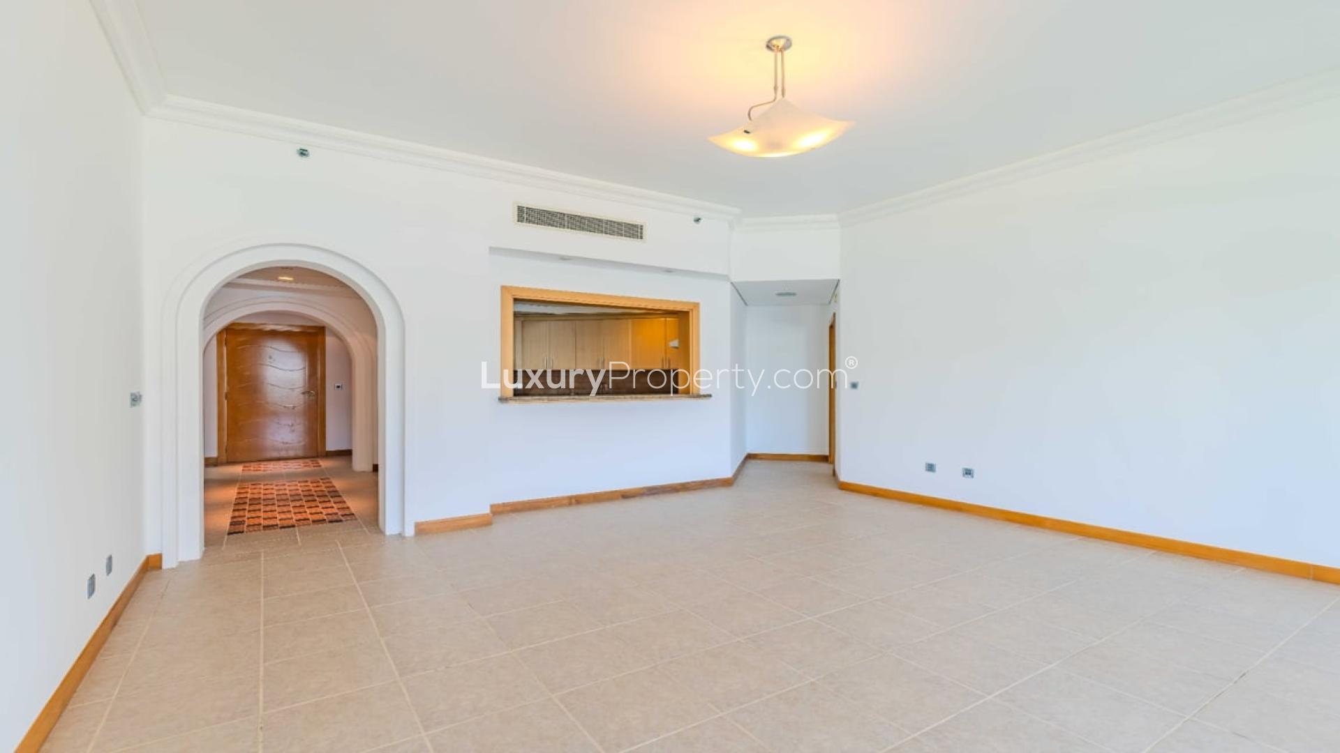 Balcony with park views in 2-bedroom apartment, Shoreline Apartments, Palm Jumeirah