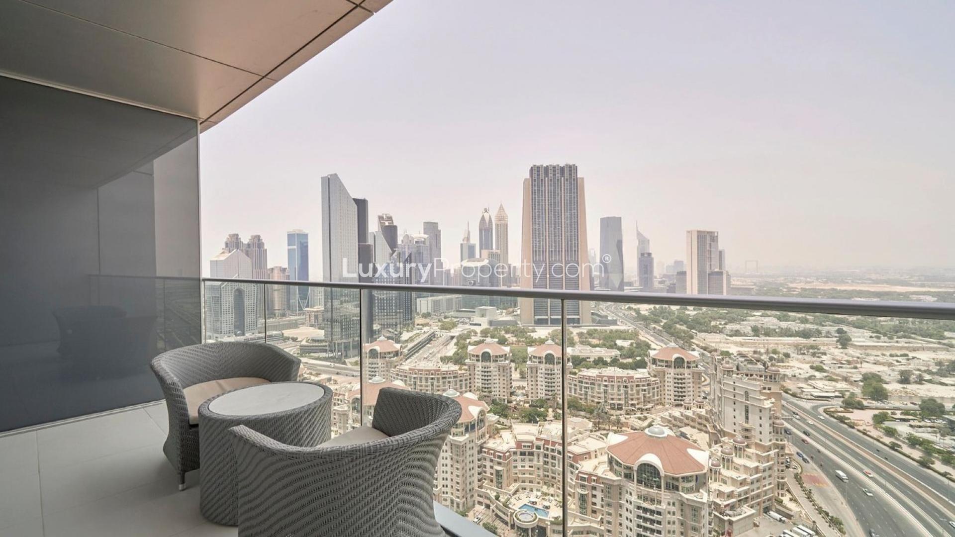 Balcony view from 2-bedroom apartment at The Address The BLVD, Downtown Dubai