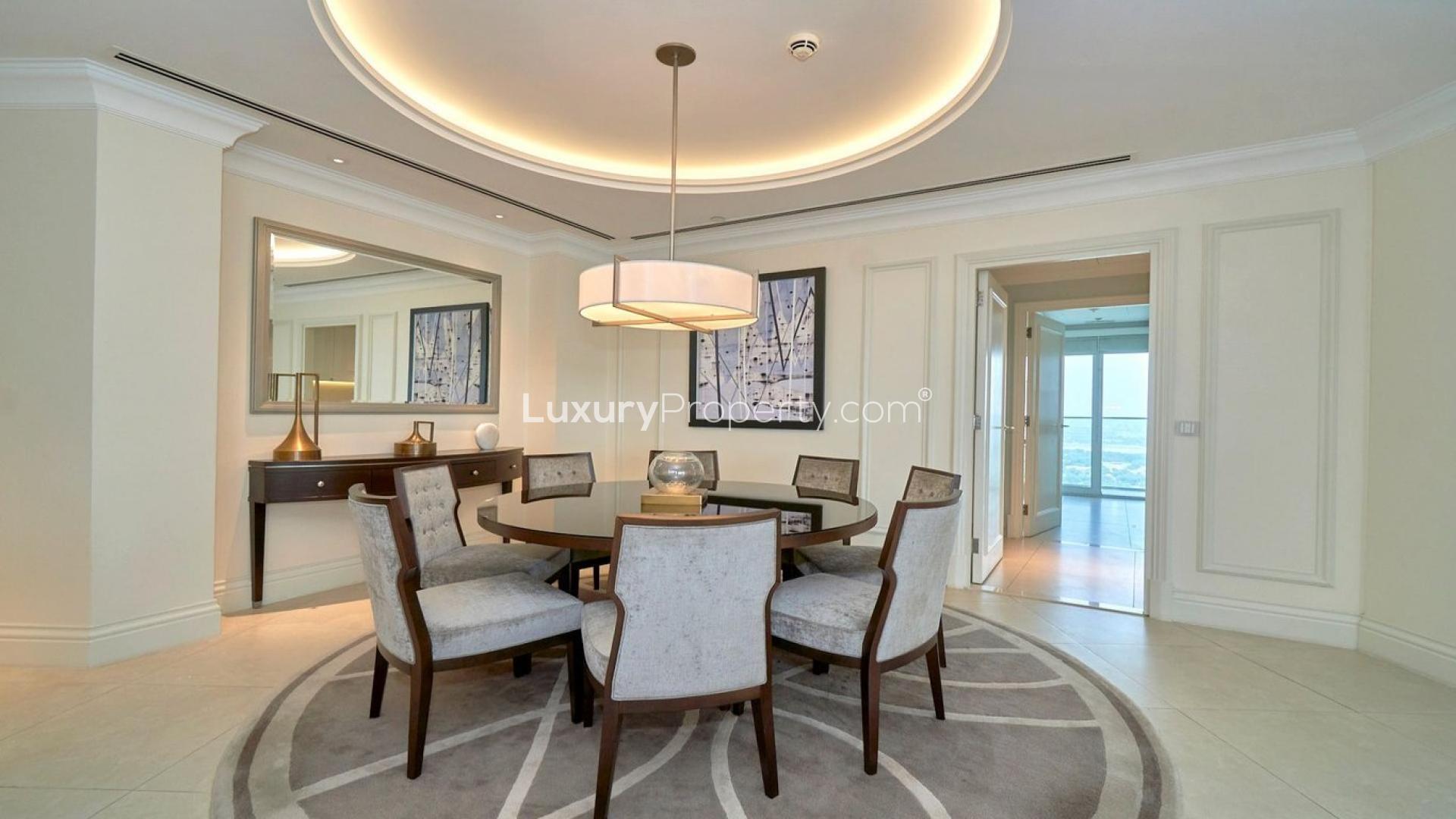 Dining area in chic 2-bedroom apartment at The Address The BLVD, Downtown Dubai