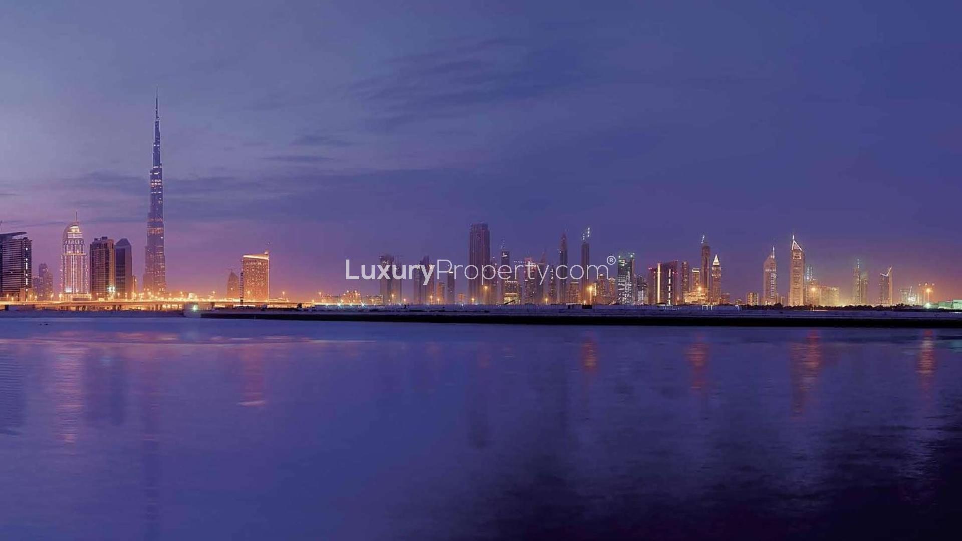 Luxurious living room in two-bedroom serviced apartment, Vida Residence, Downtown Dubai