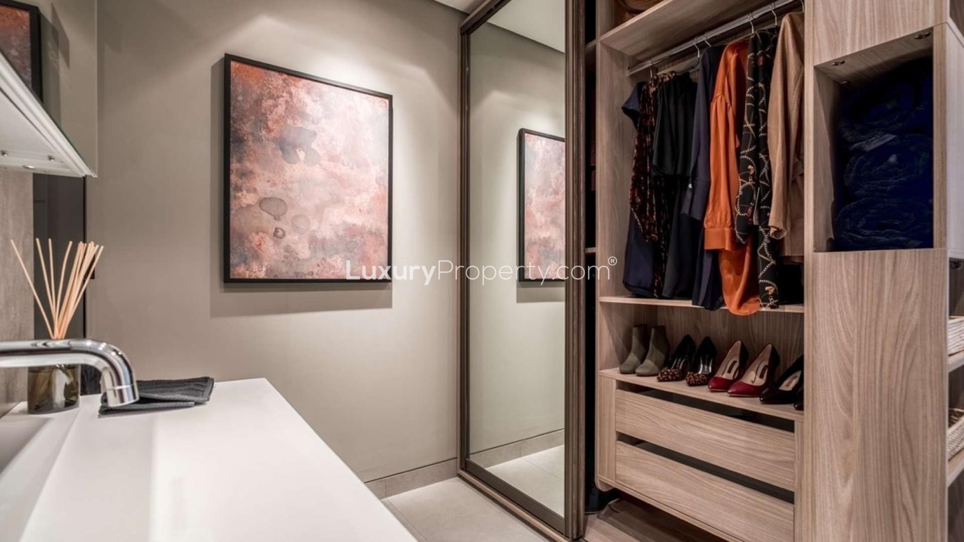 Luxurious living room in Signature Livings penthouse, JVC, with stunning city views