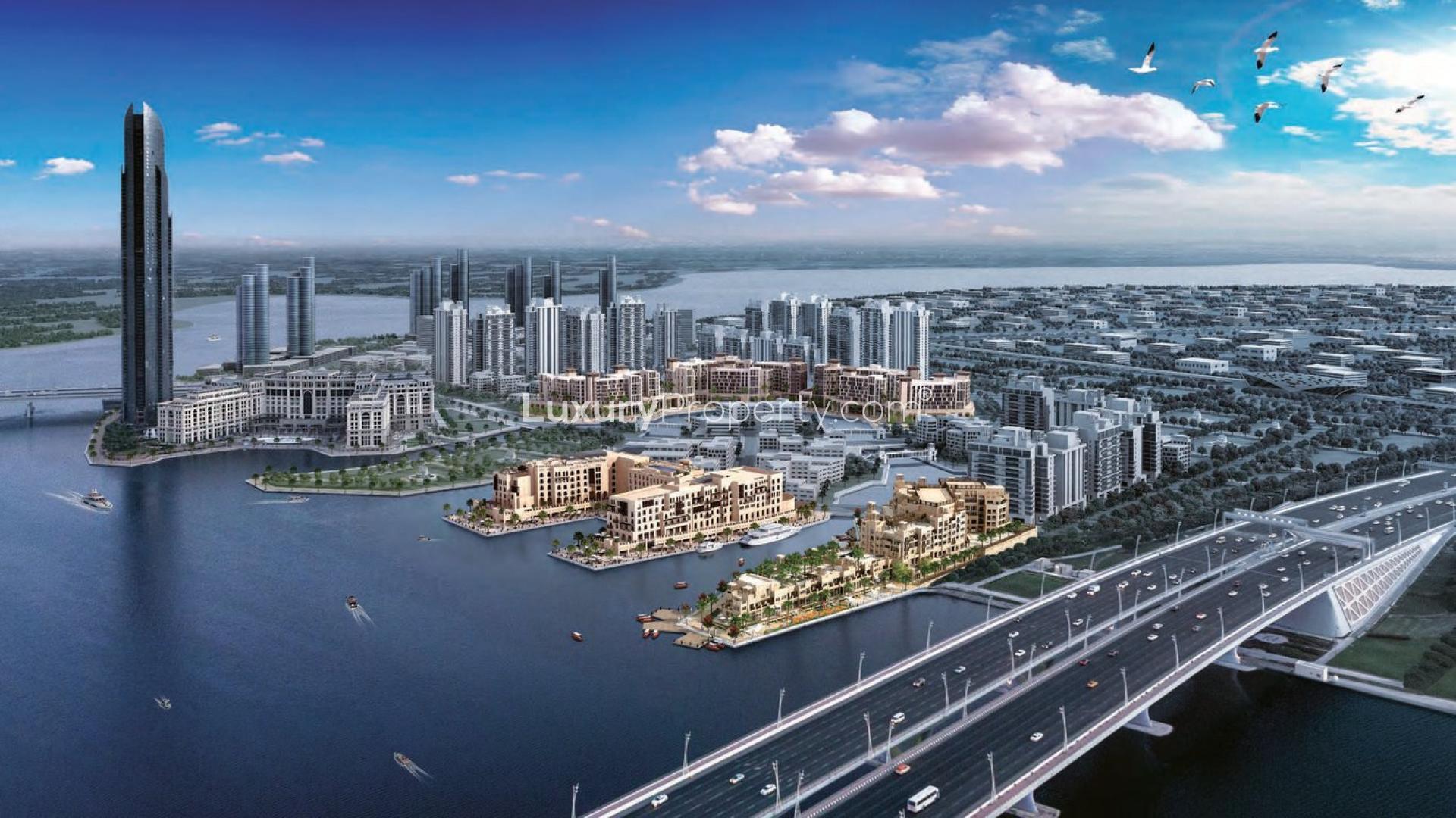 Luxurious bedroom in 2-bedroom apartment at Manazel Al Khor, Dubai Creek with elegant decor