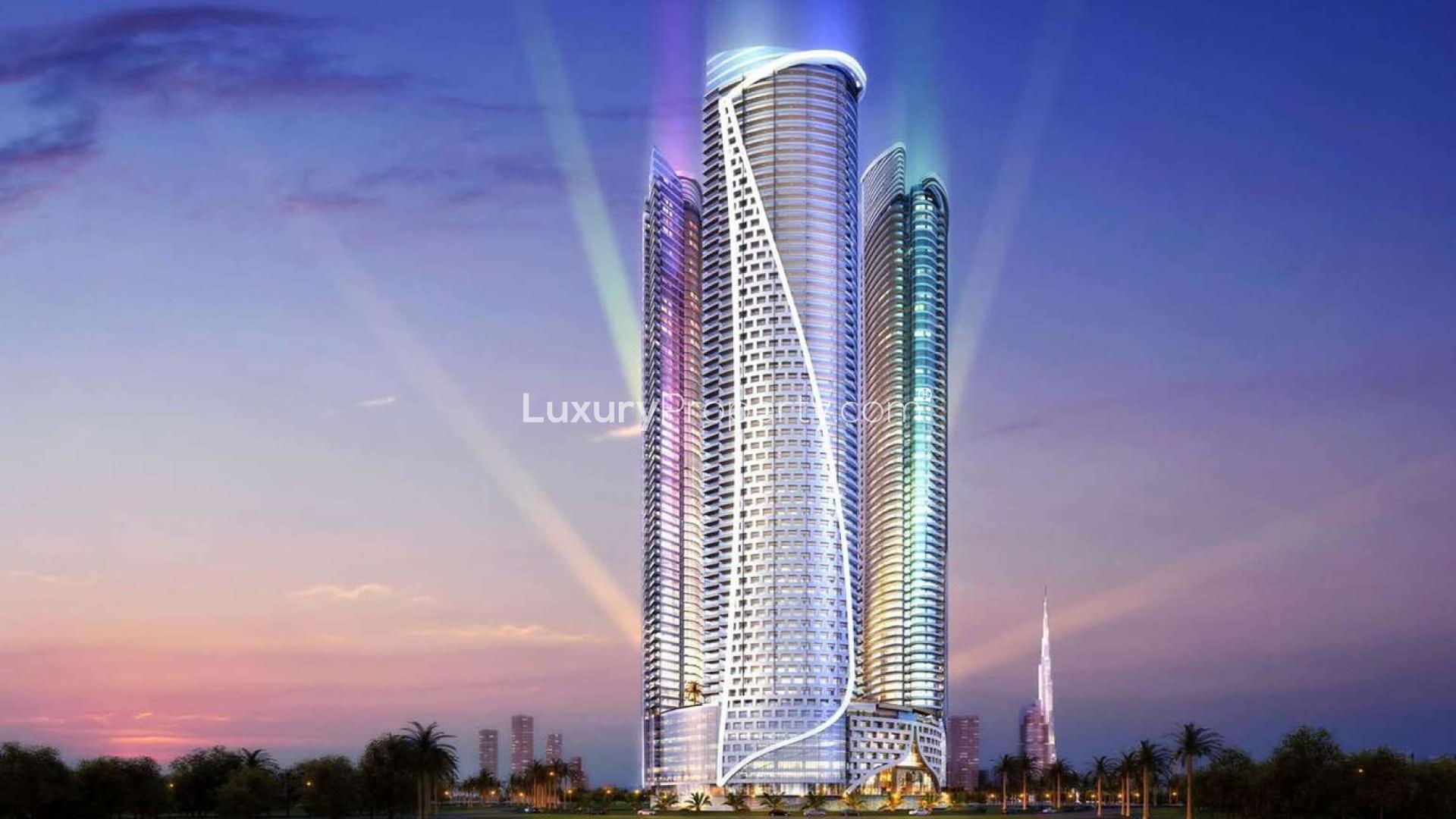 Luxurious living room in two-bedroom apartment, Paramount Hotel & Resort, Business Bay