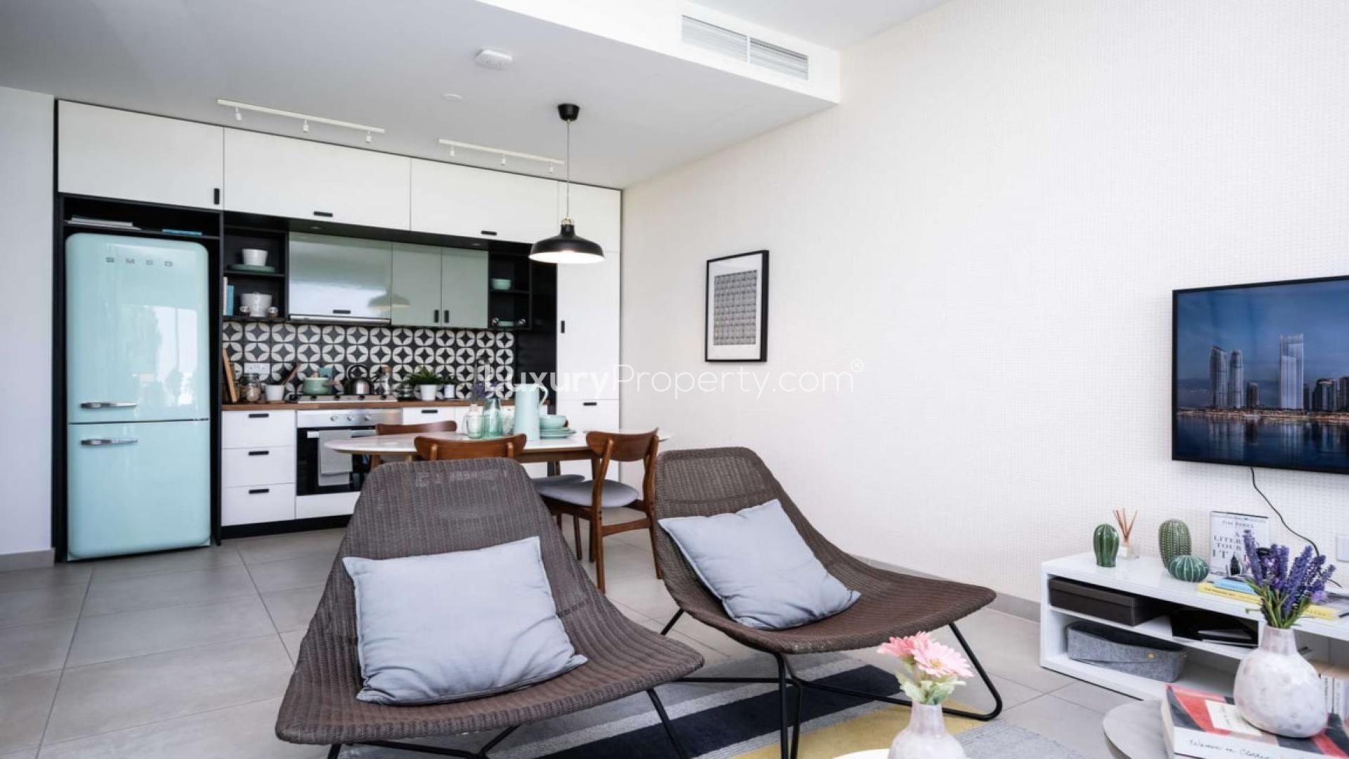 Modern kitchen in two-bedroom apartment, Collective 2.0, Dubai Hills Estate, featuring stylish decor