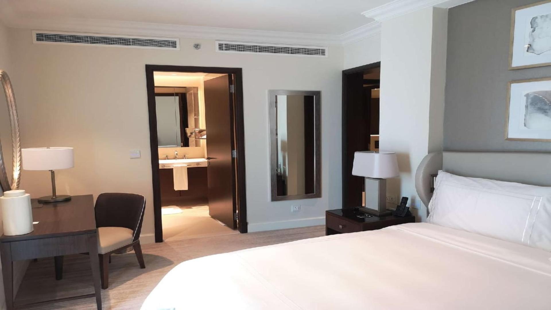 Elegant bedroom in two-bedroom apartment, Address Residences Fountain Views, Downtown Dubai for sale