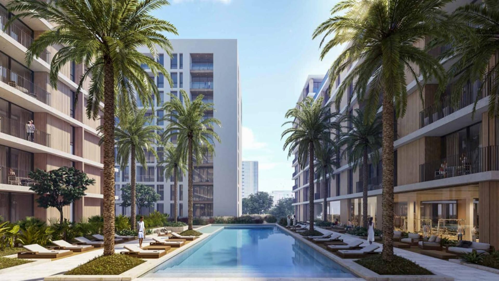 Modern residential buildings and community spaces at Park Point, Dubai Hills Estate