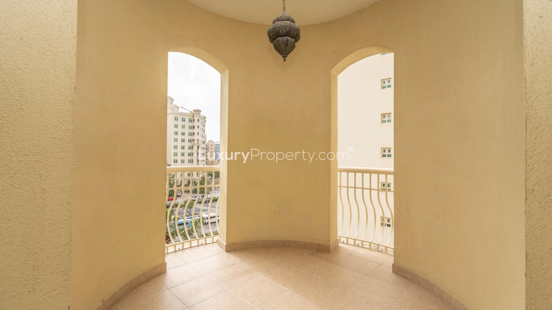 Balcony view from refurbished apartment in Al Hatimi, Shoreline Apartments, Palm Jumeirah