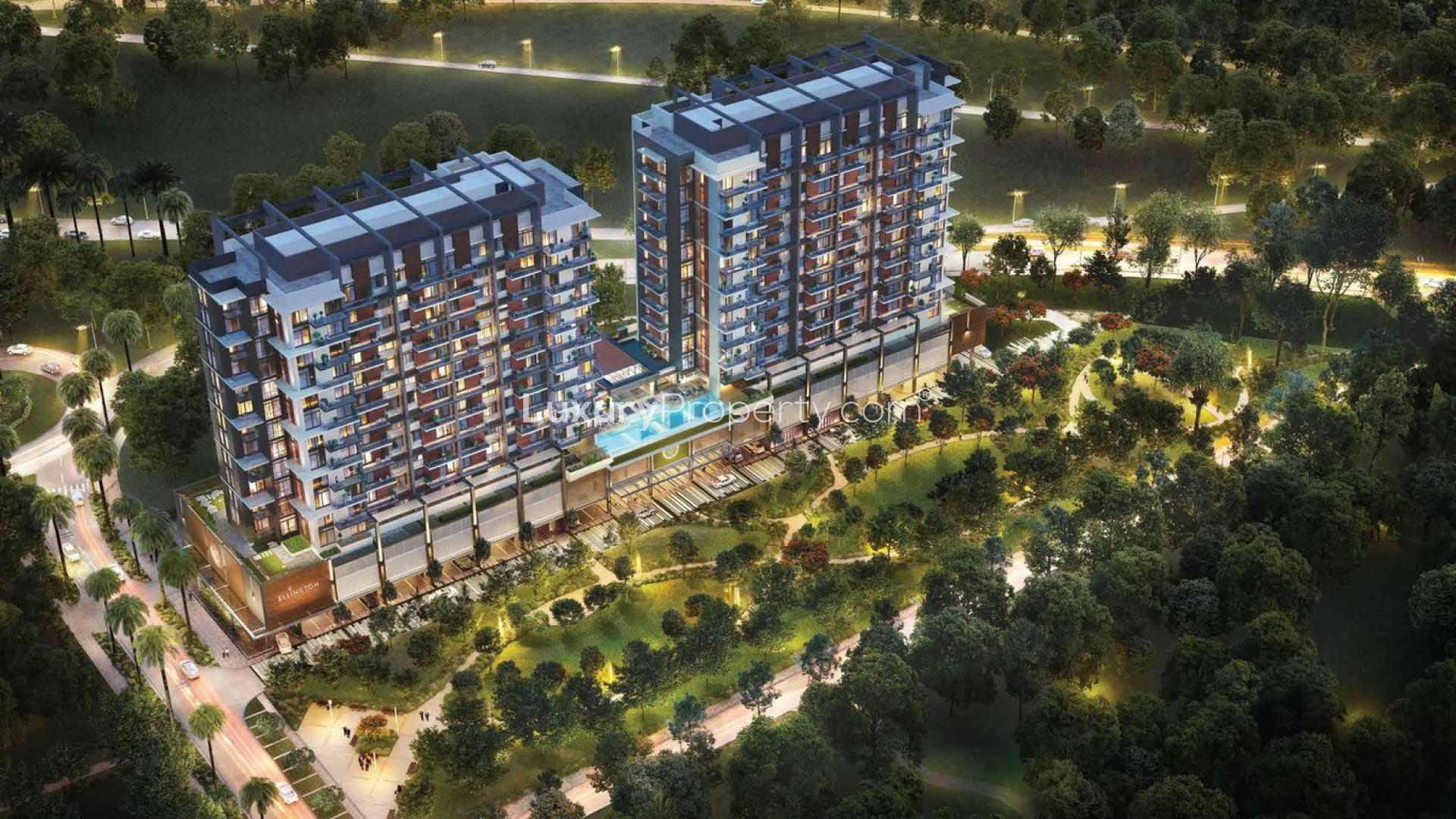 Exterior view of Wilton Park Residences, modern apartment building in Mohammed Bin Rashid City