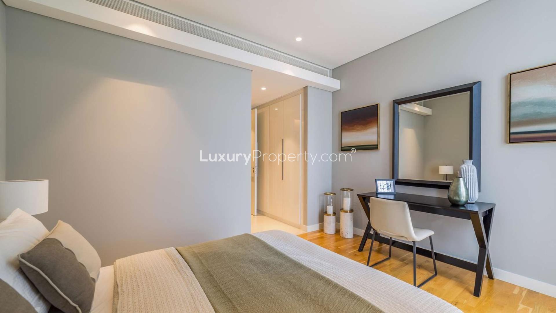 Two-bedroom apartment in Bluewaters Island, scenic view of Building 9 and landscape