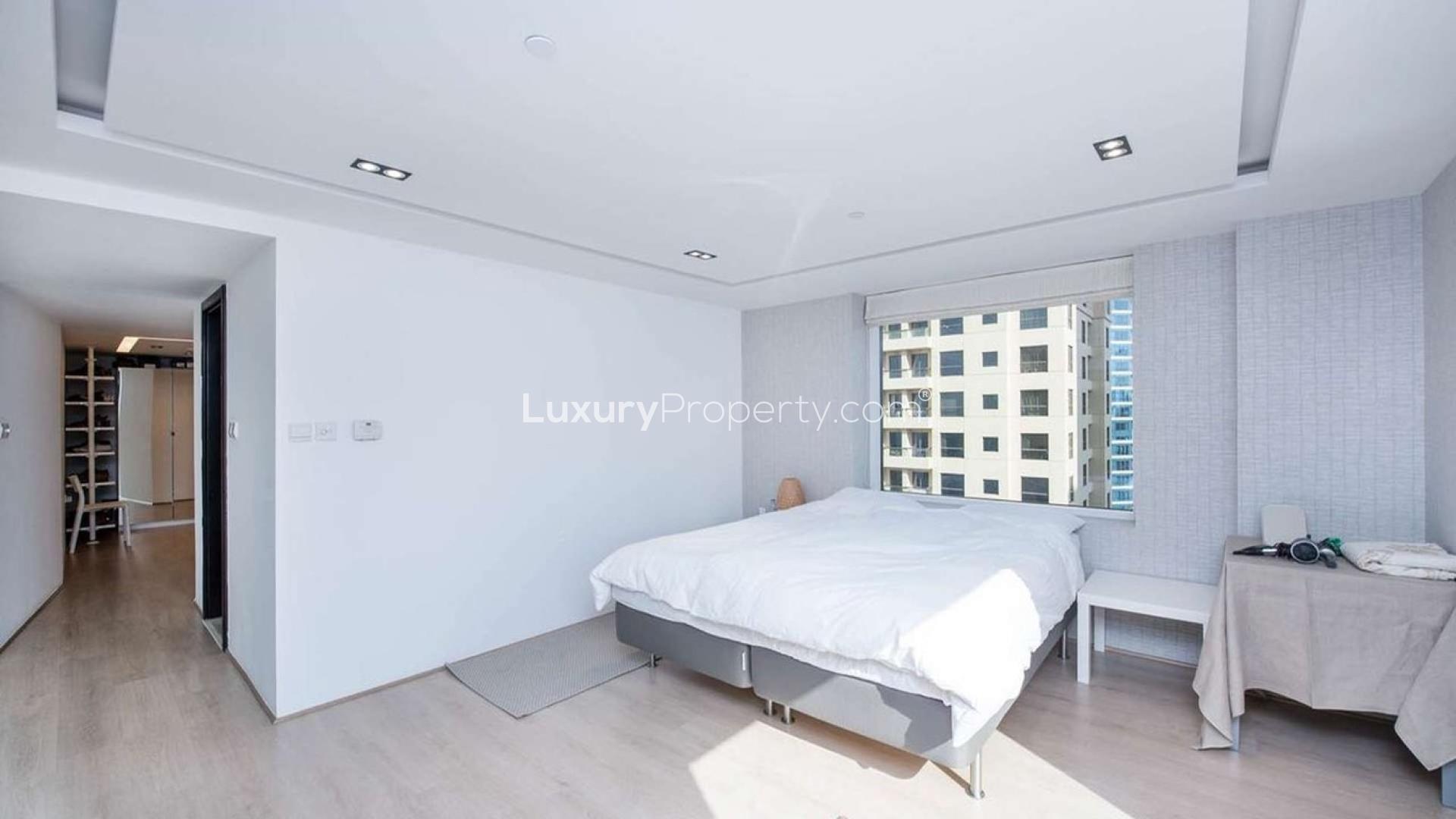 New York-style loft living area with modern decor in Bahar, JBR apartment for sale