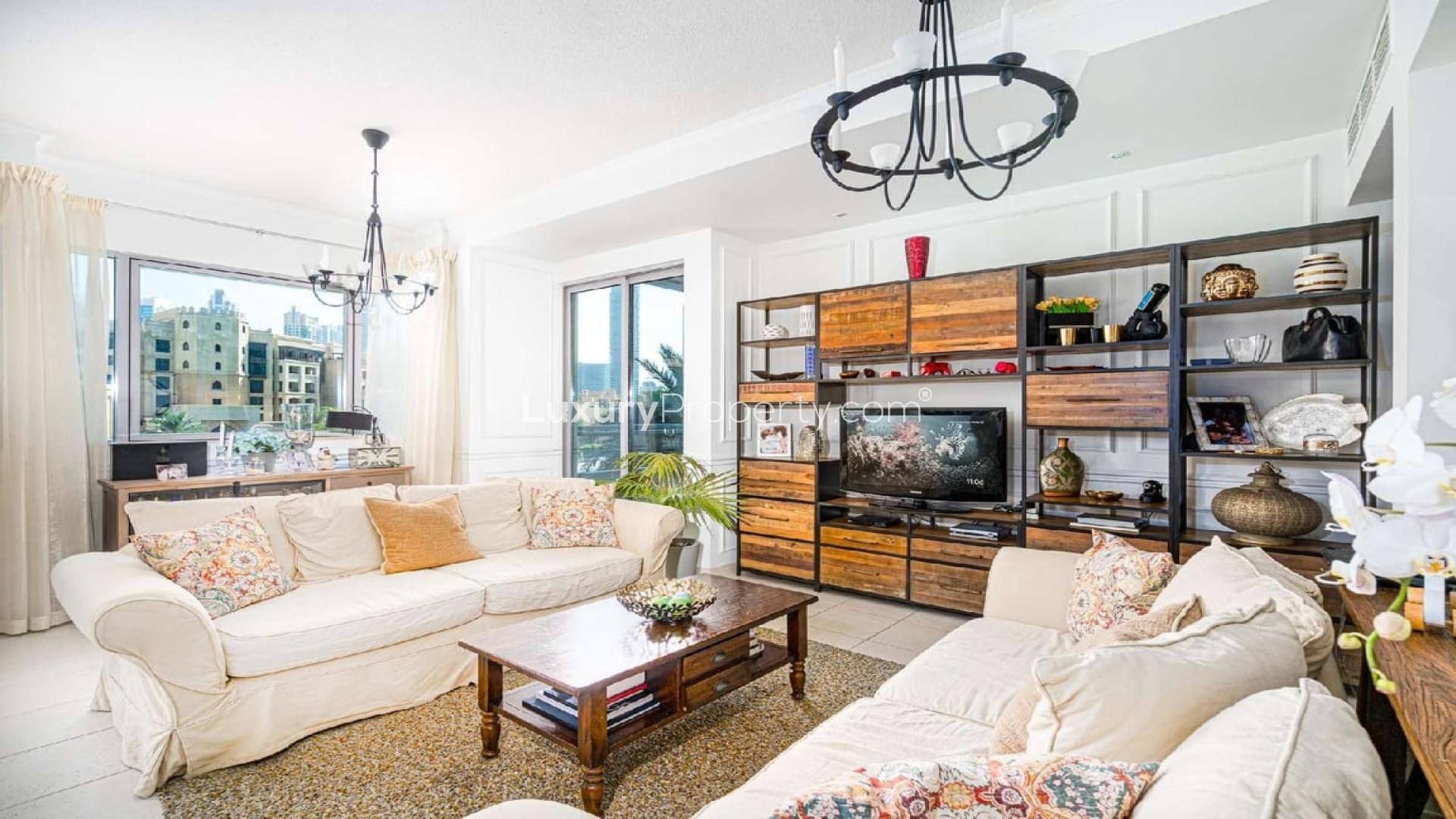 Balcony view from 2-bedroom apartment at The Residences 6, Downtown Dubai, overlooking skyline