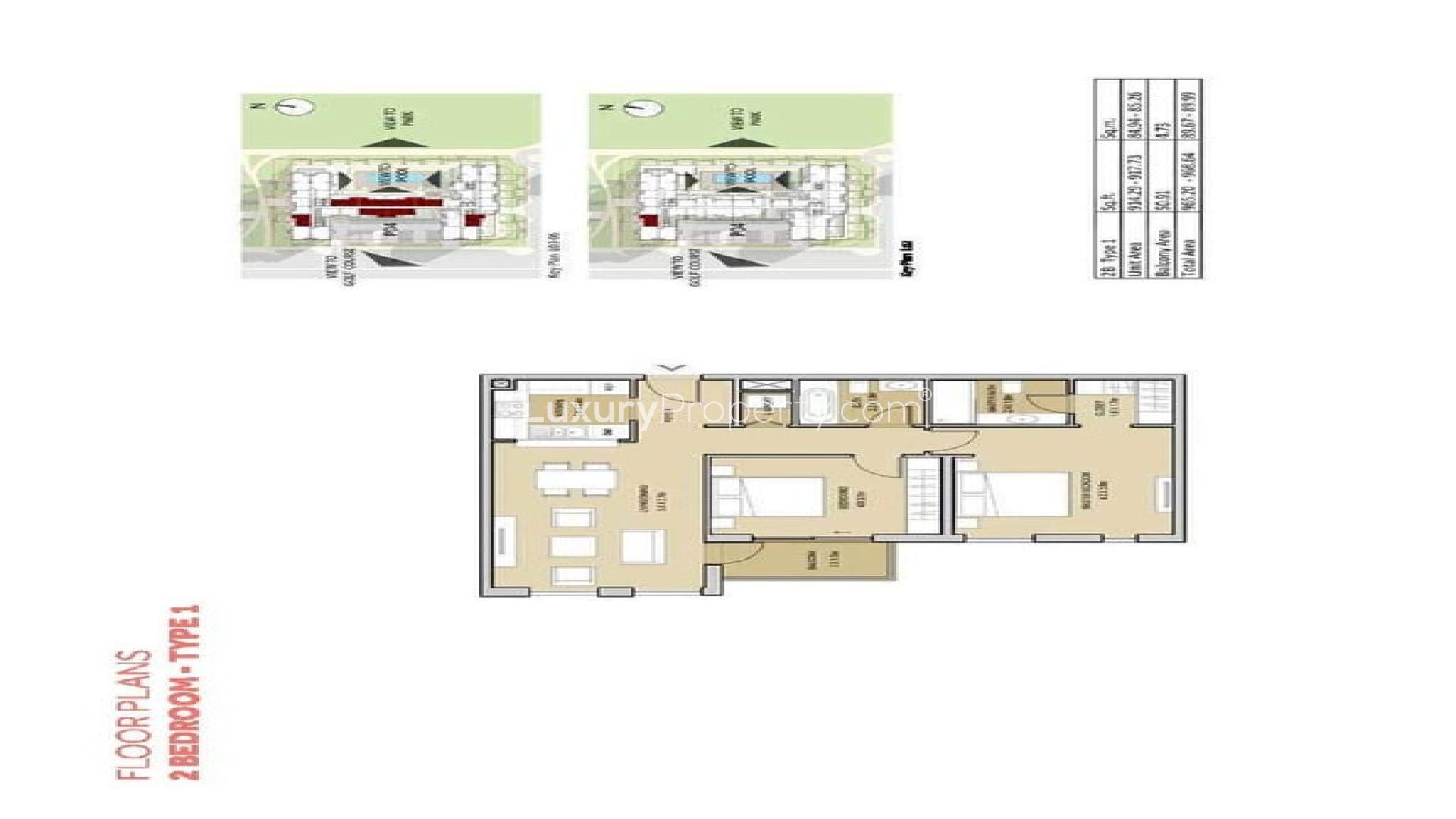 Outdoor pool area in Mudon Views duplex apartment for sale, LP04325