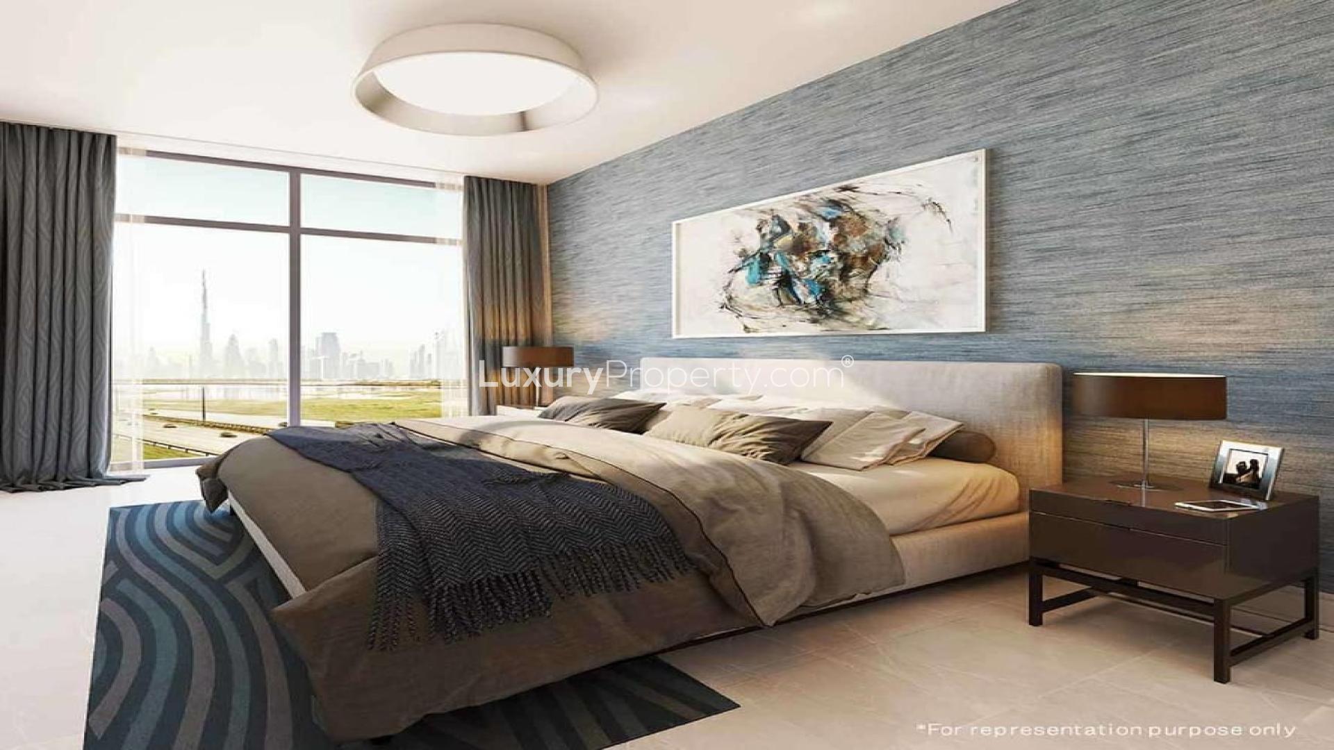 Studio apartment interior at Creek Vistas Reserve, Sobha Hartland, with modern furnishings and view