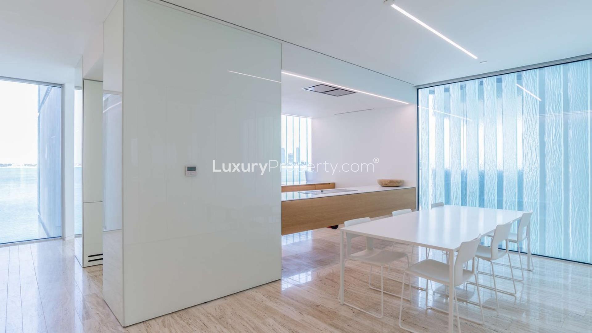 Modern kitchen with ocean view in Muraba Residence, Palm Jumeirah apartment for sale