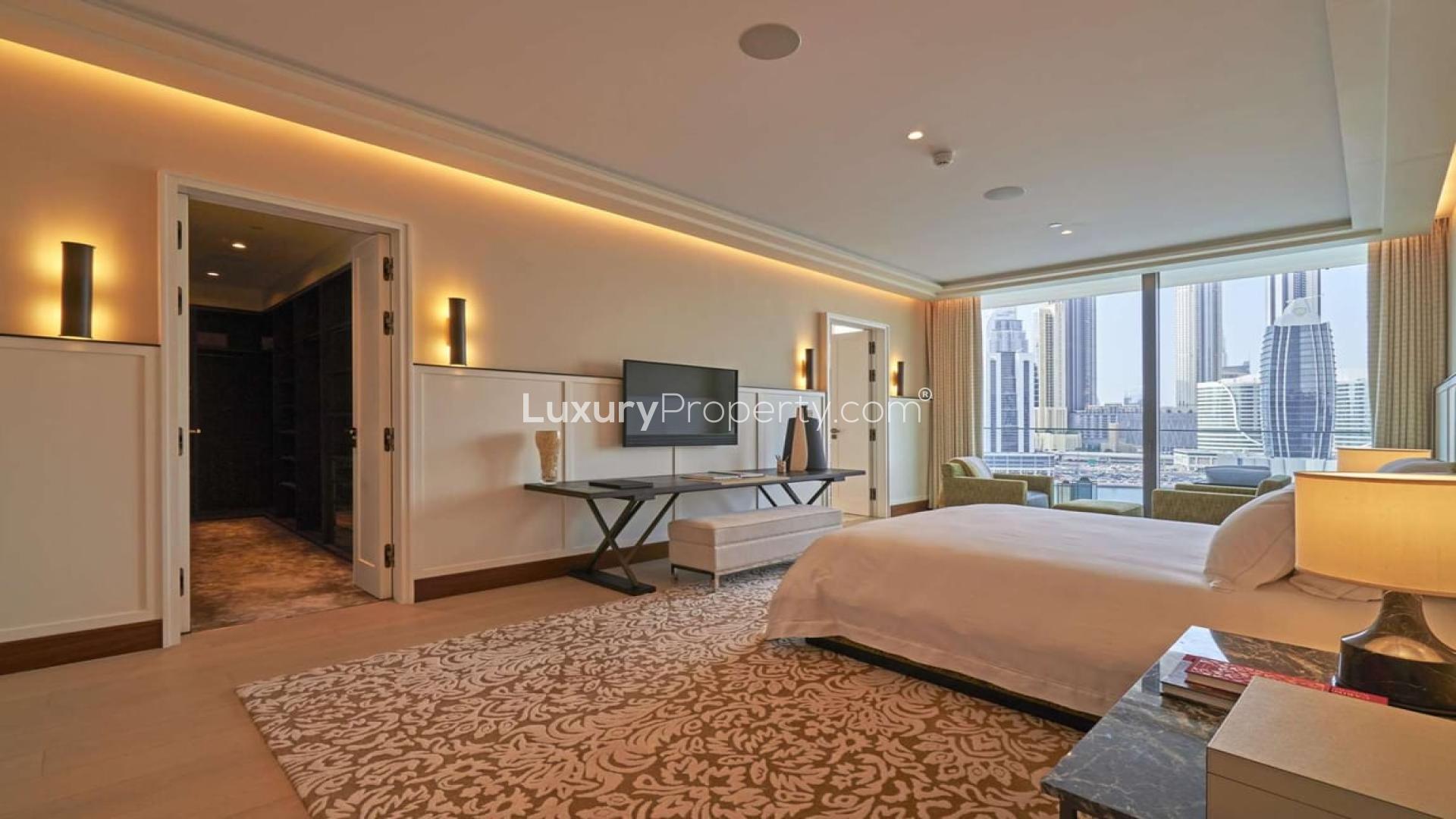 Luxurious open-plan living area in 2-bedroom apartment, Dorchester Collection, Business Bay Dubai